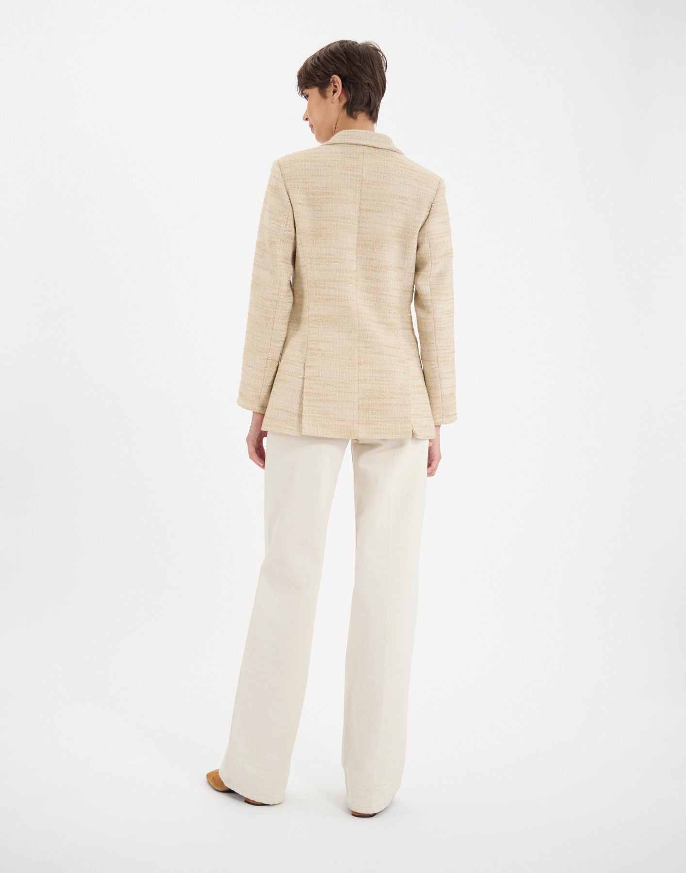 Bart jacket in sand cotton blend