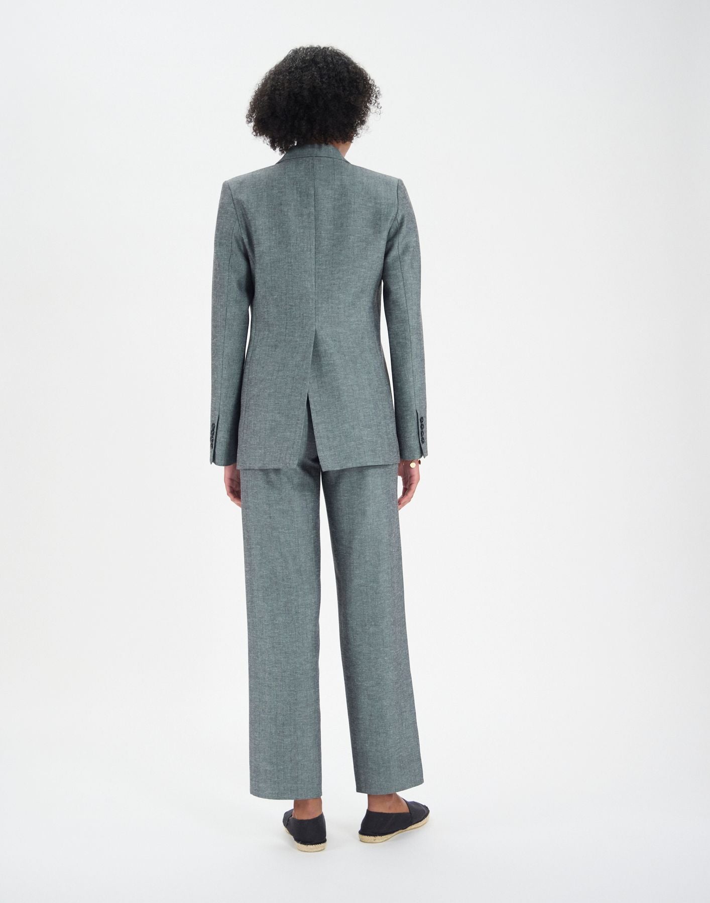 Thadee jacket in grey linen blend