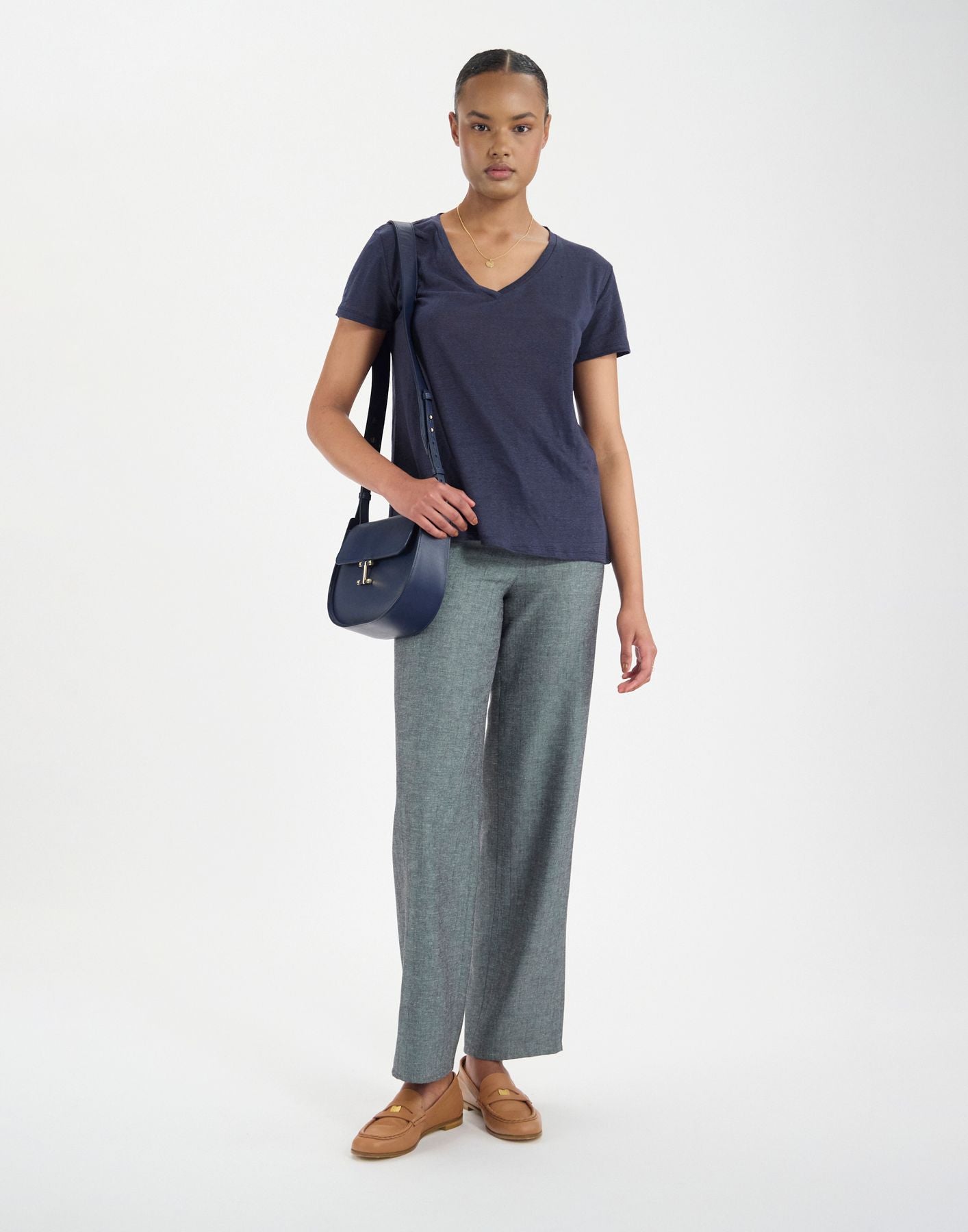 T-shirt Apolline en lin marine