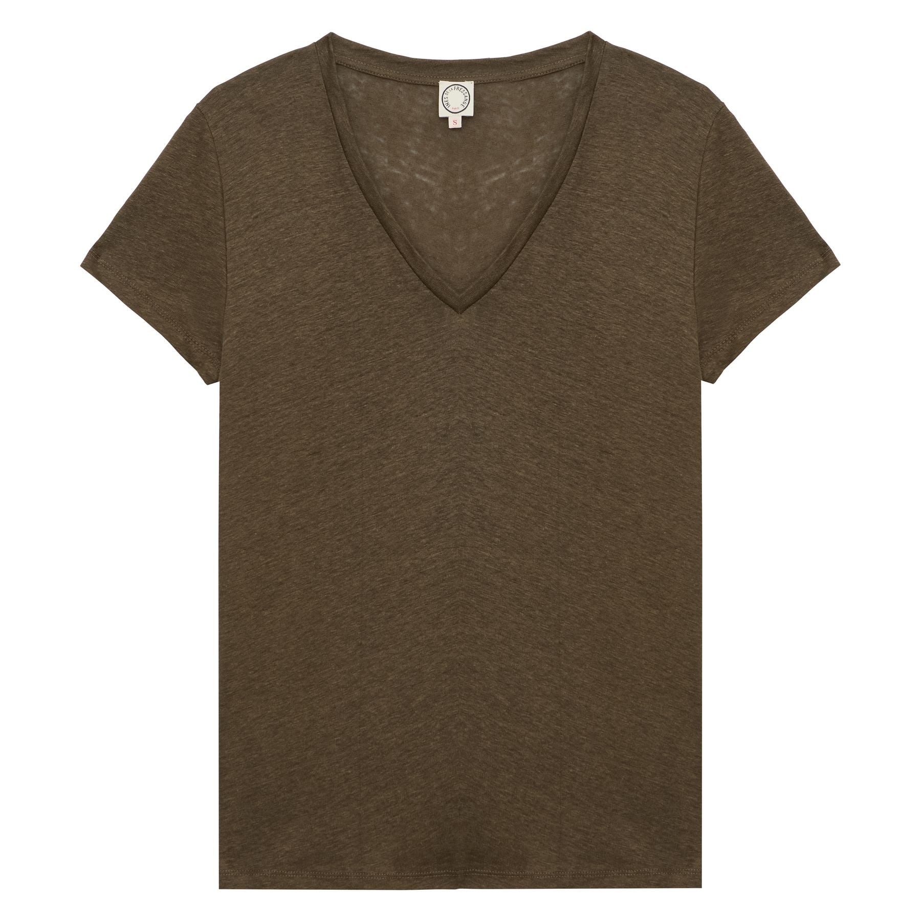T-shirt Apolline en lin kaki