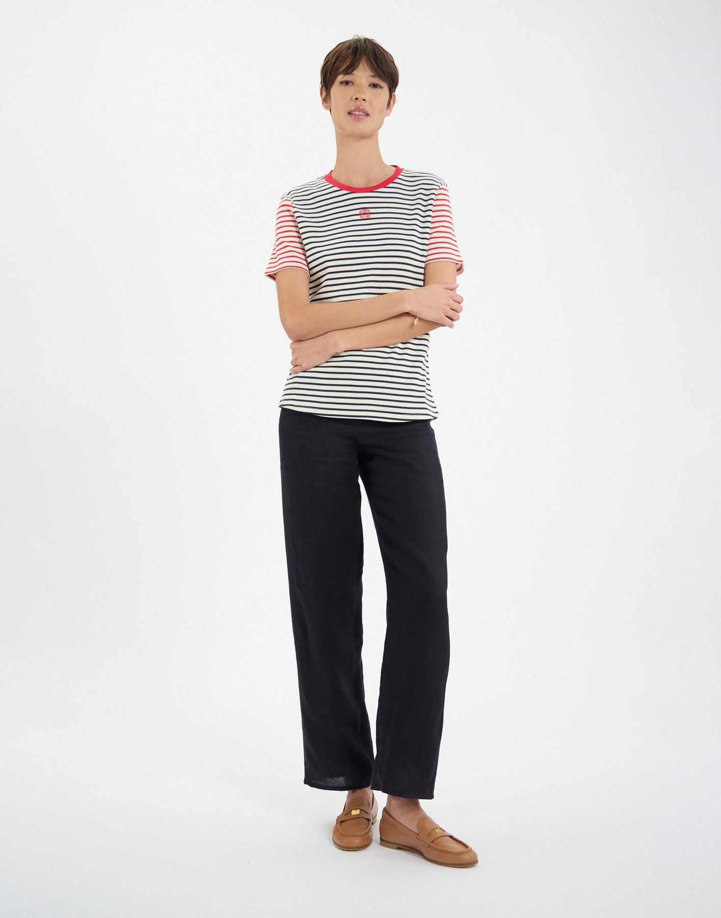 Paul navy cotton striped T-shirt