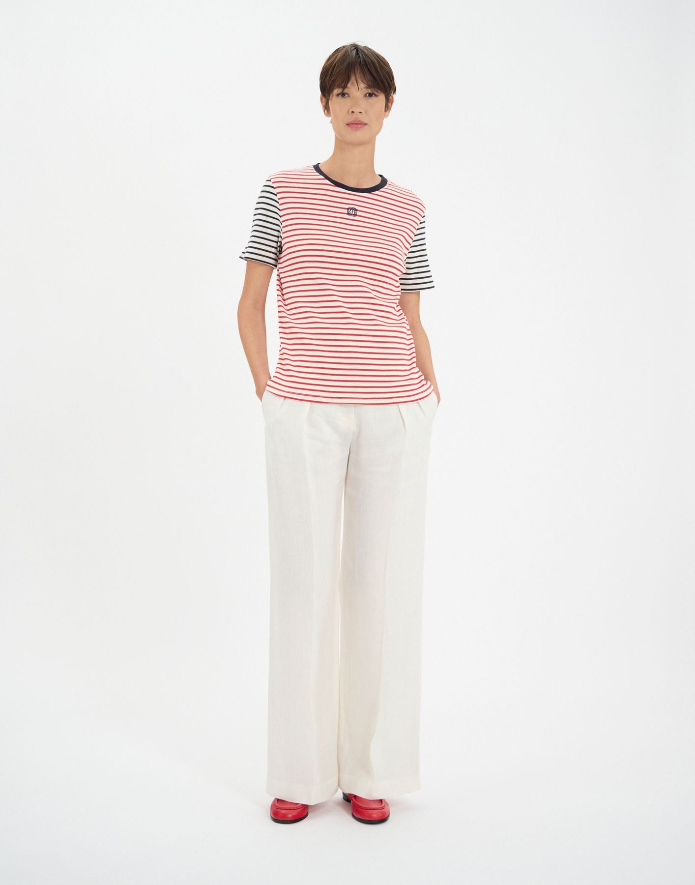 Paul red cotton striped T-shirt