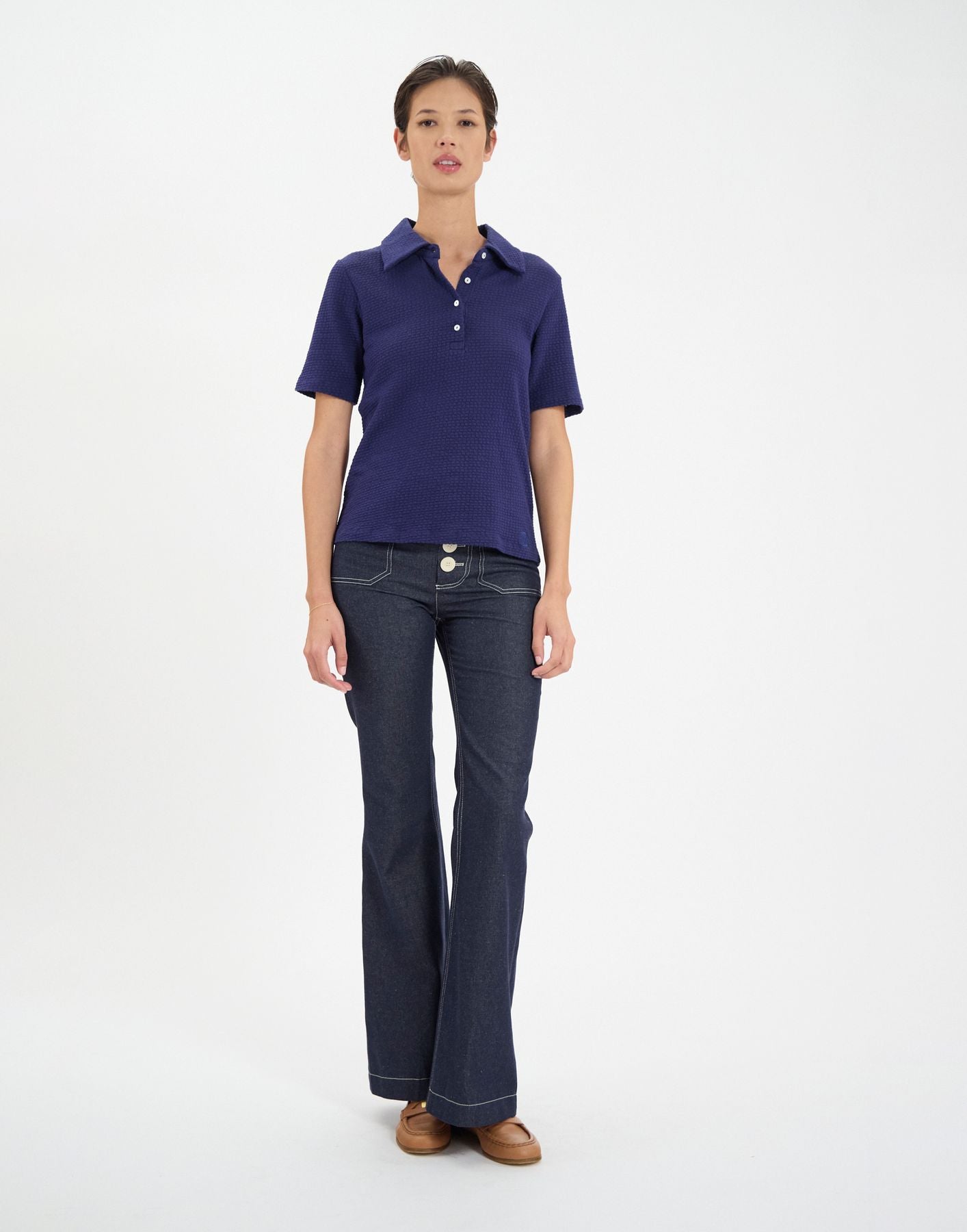 Polo Bryan aus marineblauer Baumwolle