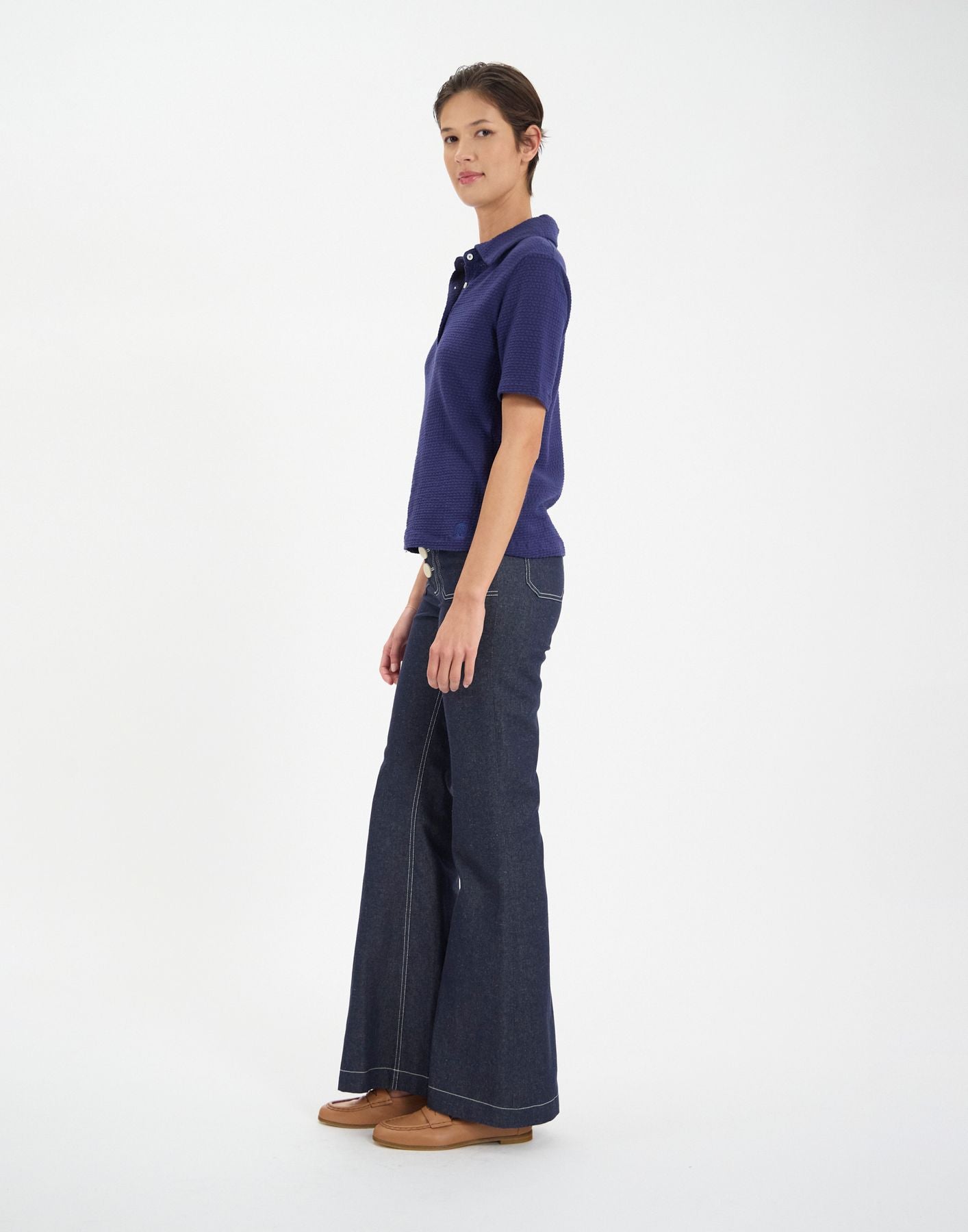 Bryan polo shirt in navy cotton