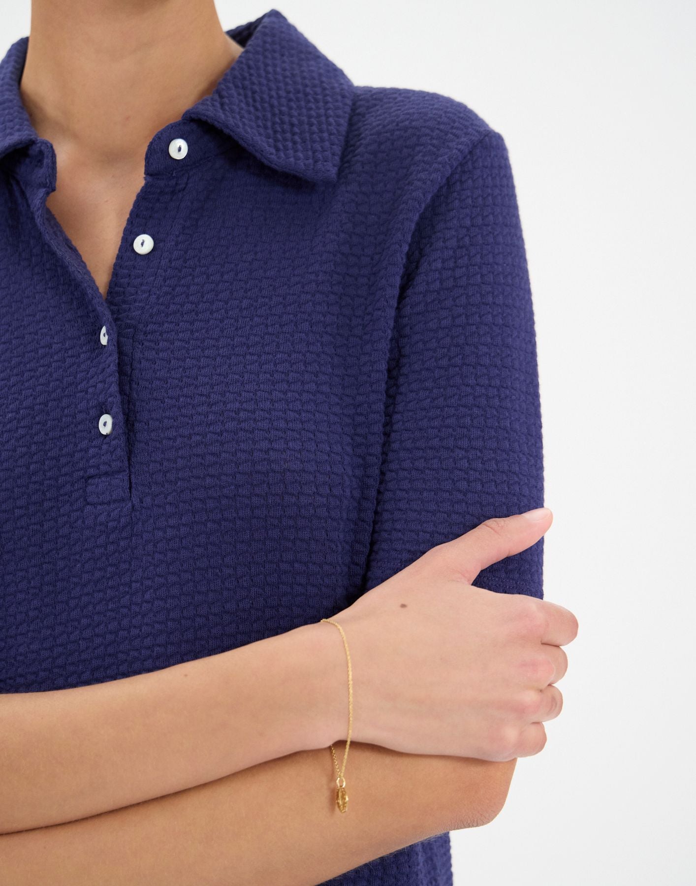 Polo Bryan aus marineblauer Baumwolle