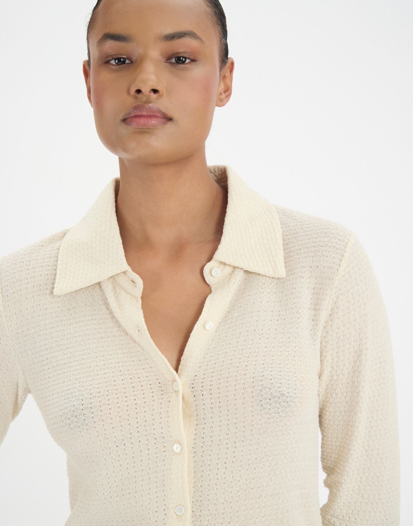 Cathy shirt in ivory white cotton