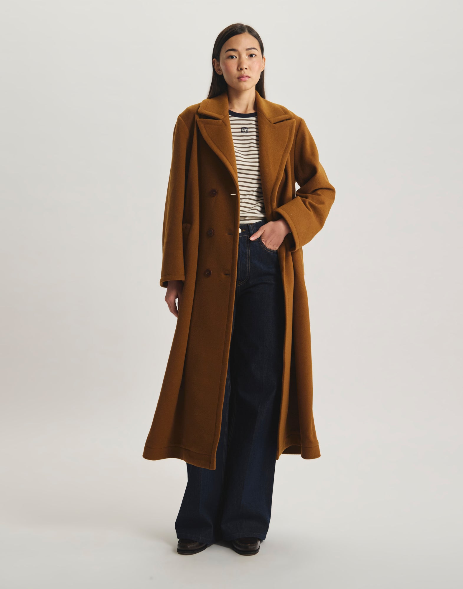 Manteau Denise en lainage à chevrons