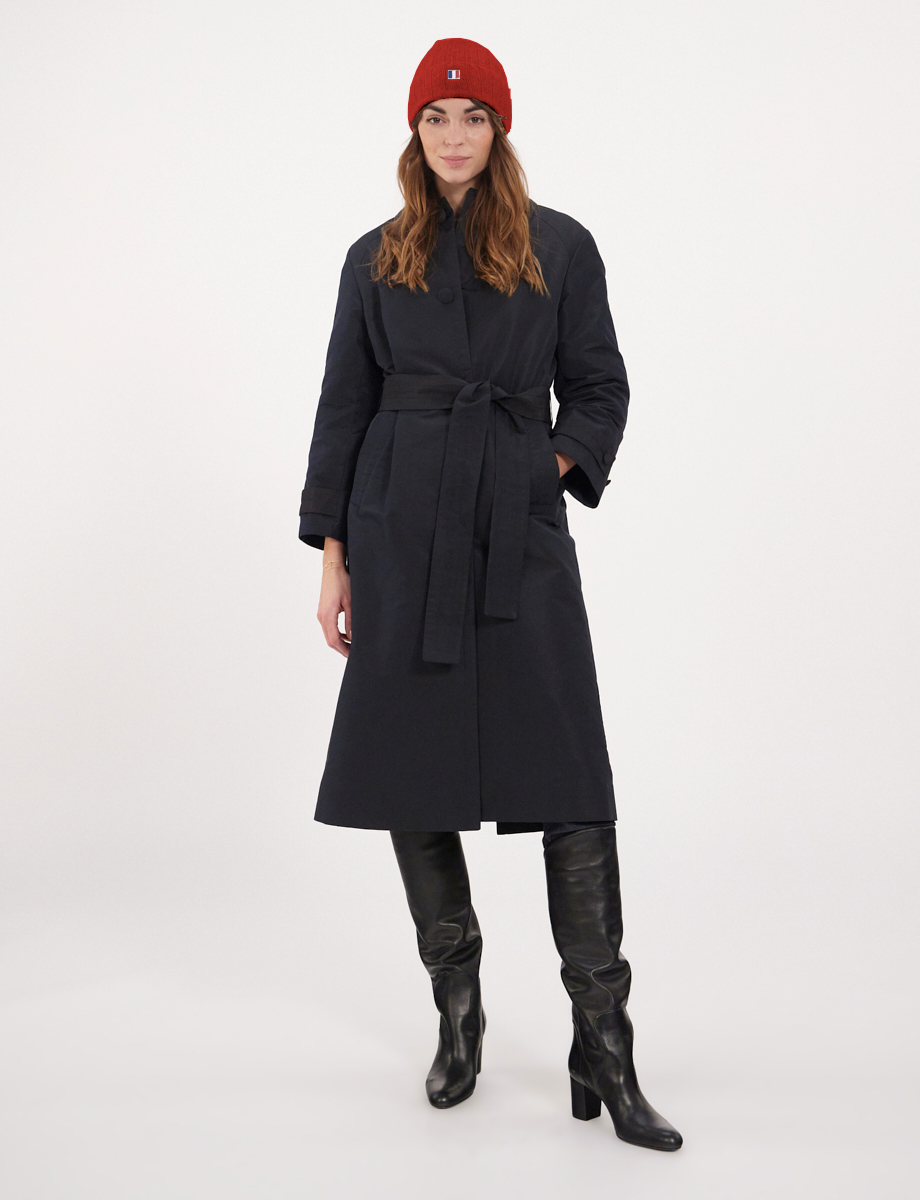 Berretto in cashmere con risvolto rosso Ines x Notshy