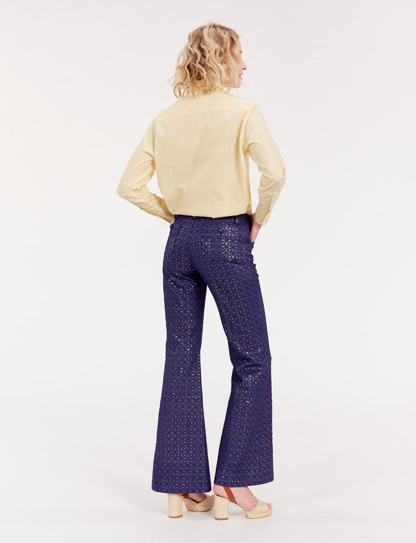 pantaloni-charlotte stampati blu navy