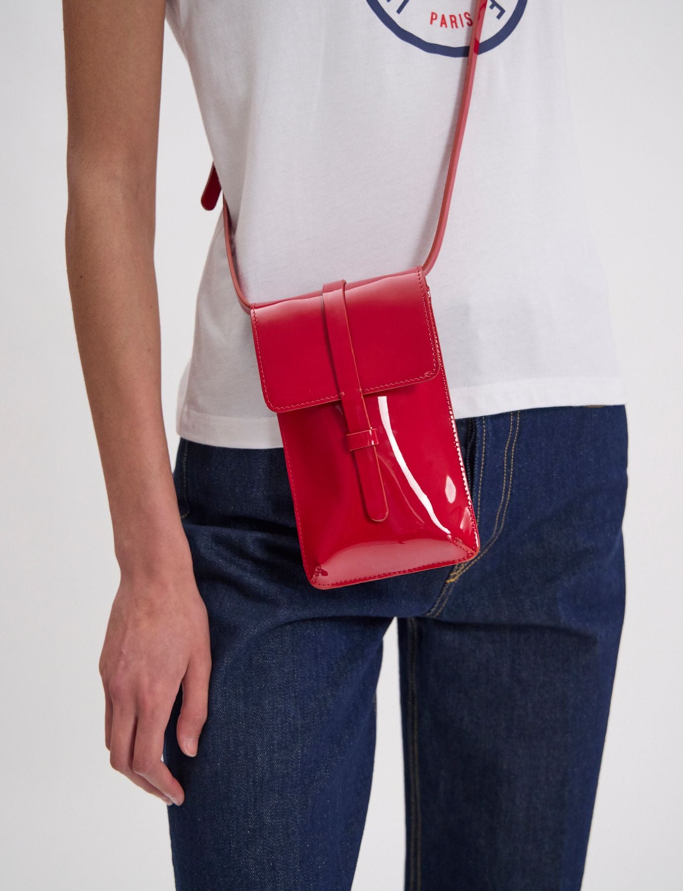 borsa per smartphone-rosso-vetro-pelle