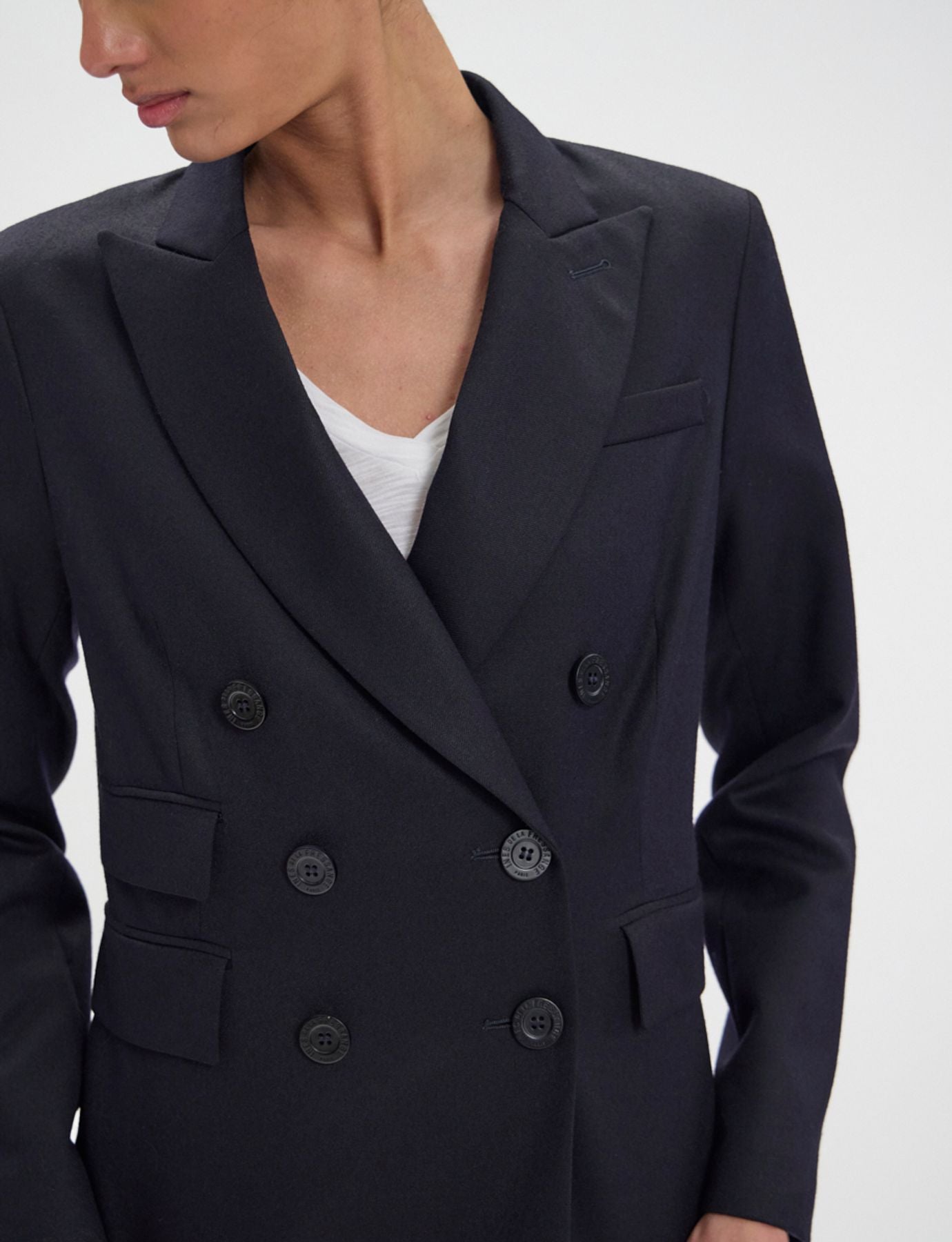 Giacca Maurice in lana blu navy