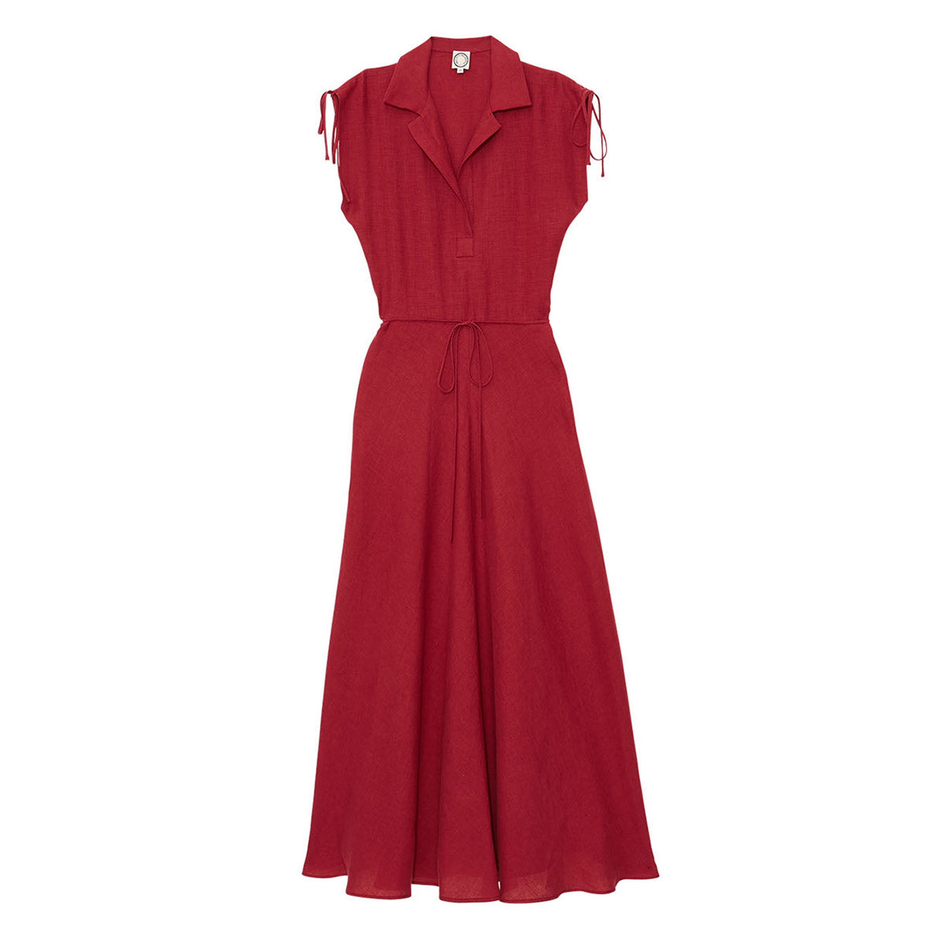 Vestido Violine de lino frambuesa