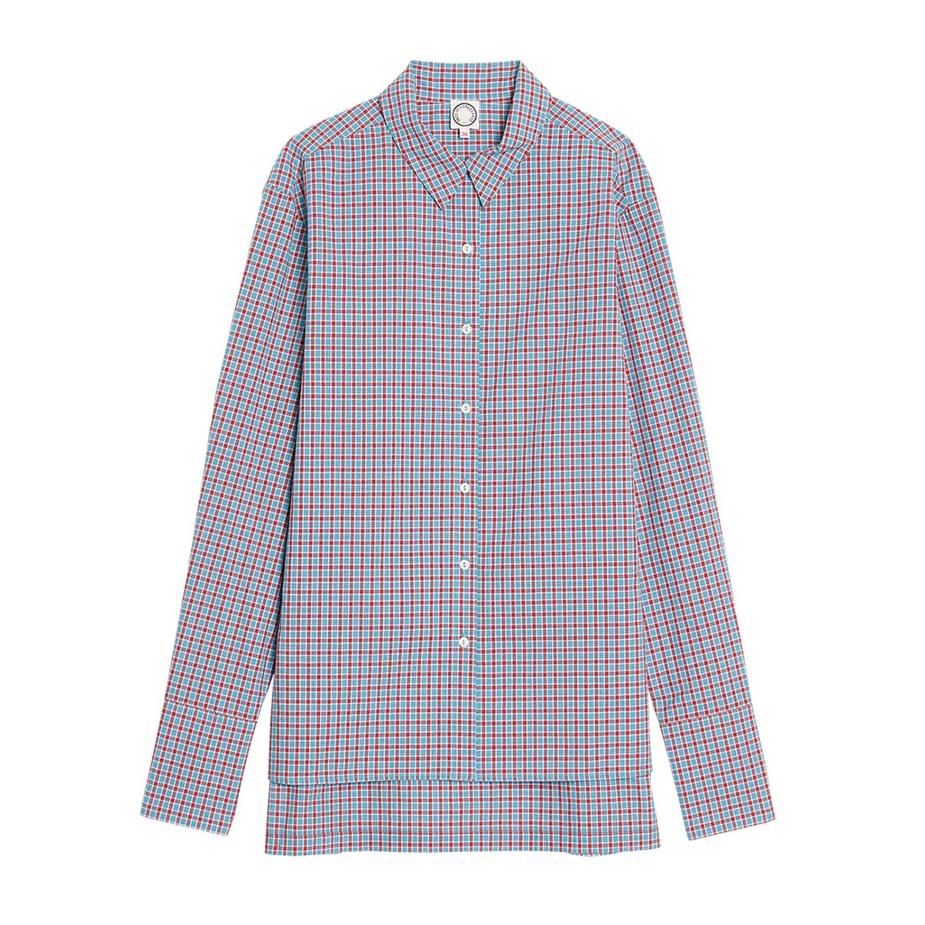 Camicia a quadri turchese Falco