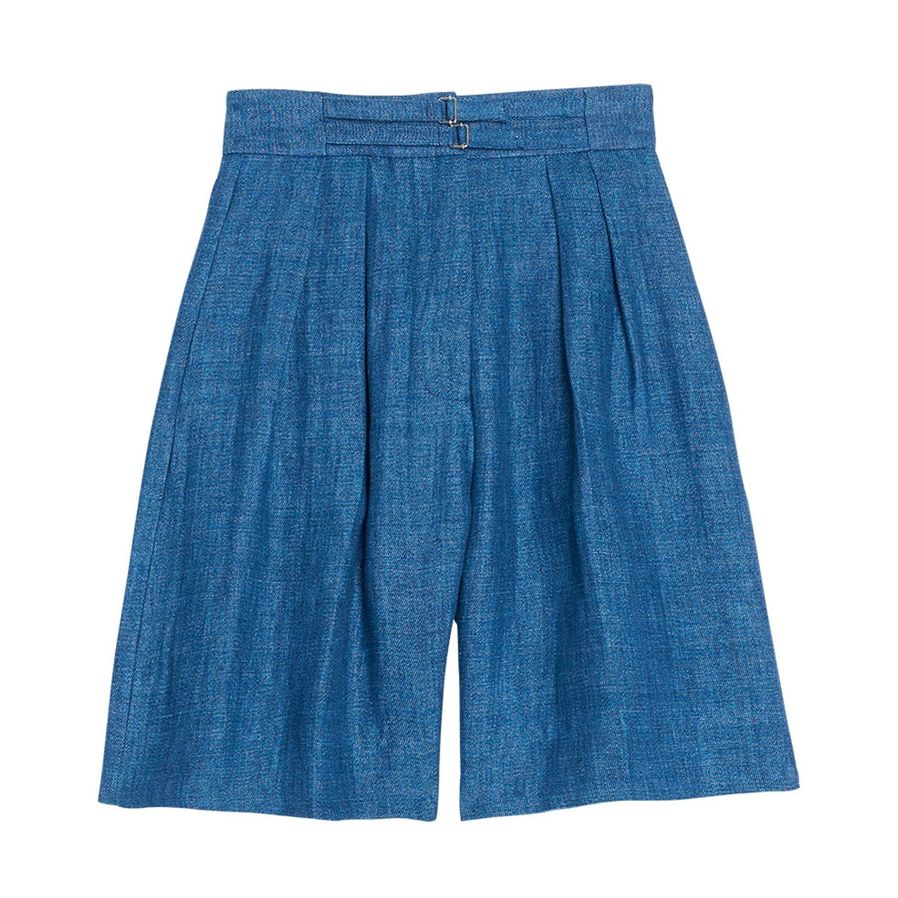 Pantaloncini in denim blu prugna