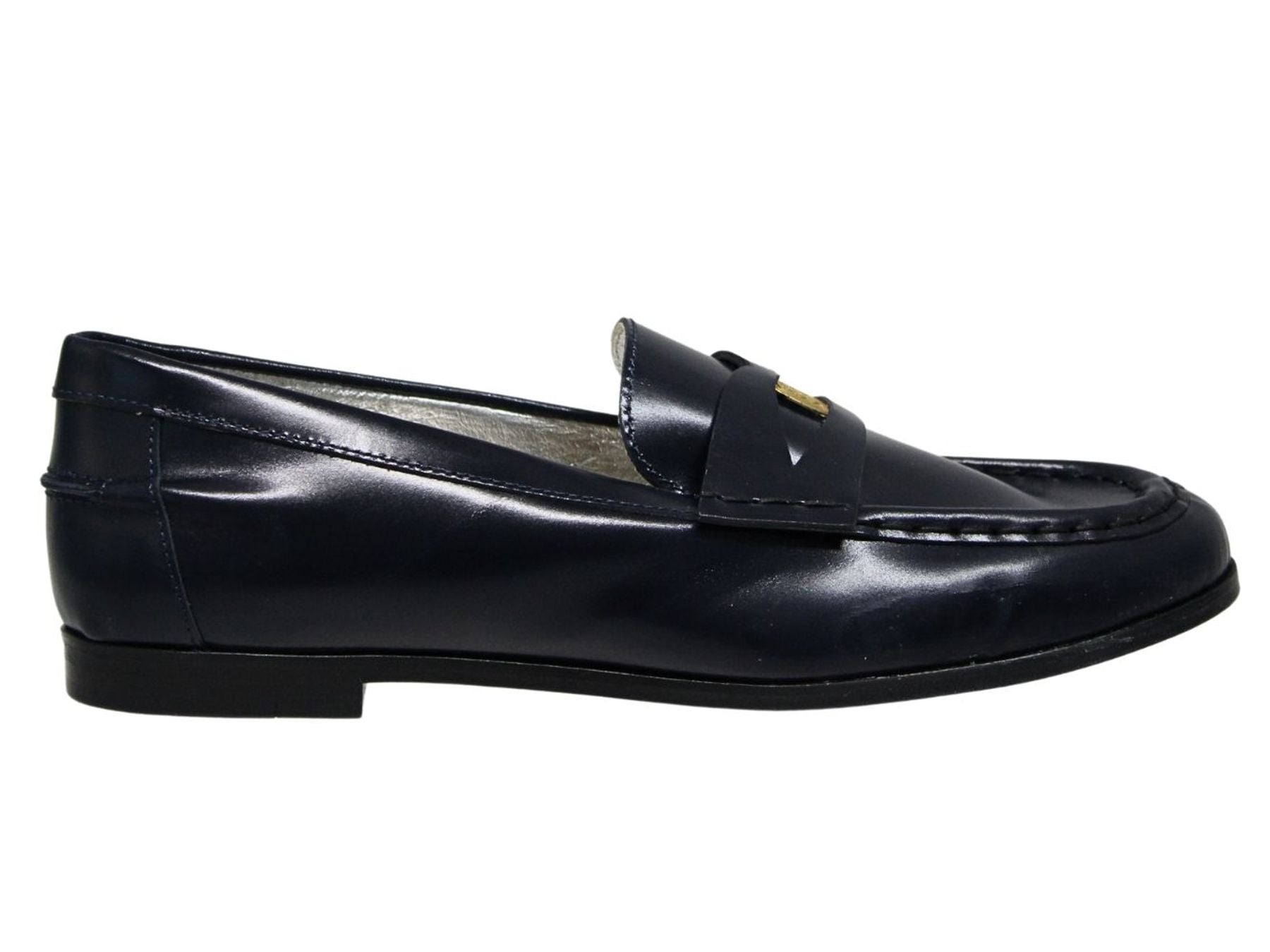 Elvire loafer in smooth midnight blue leather