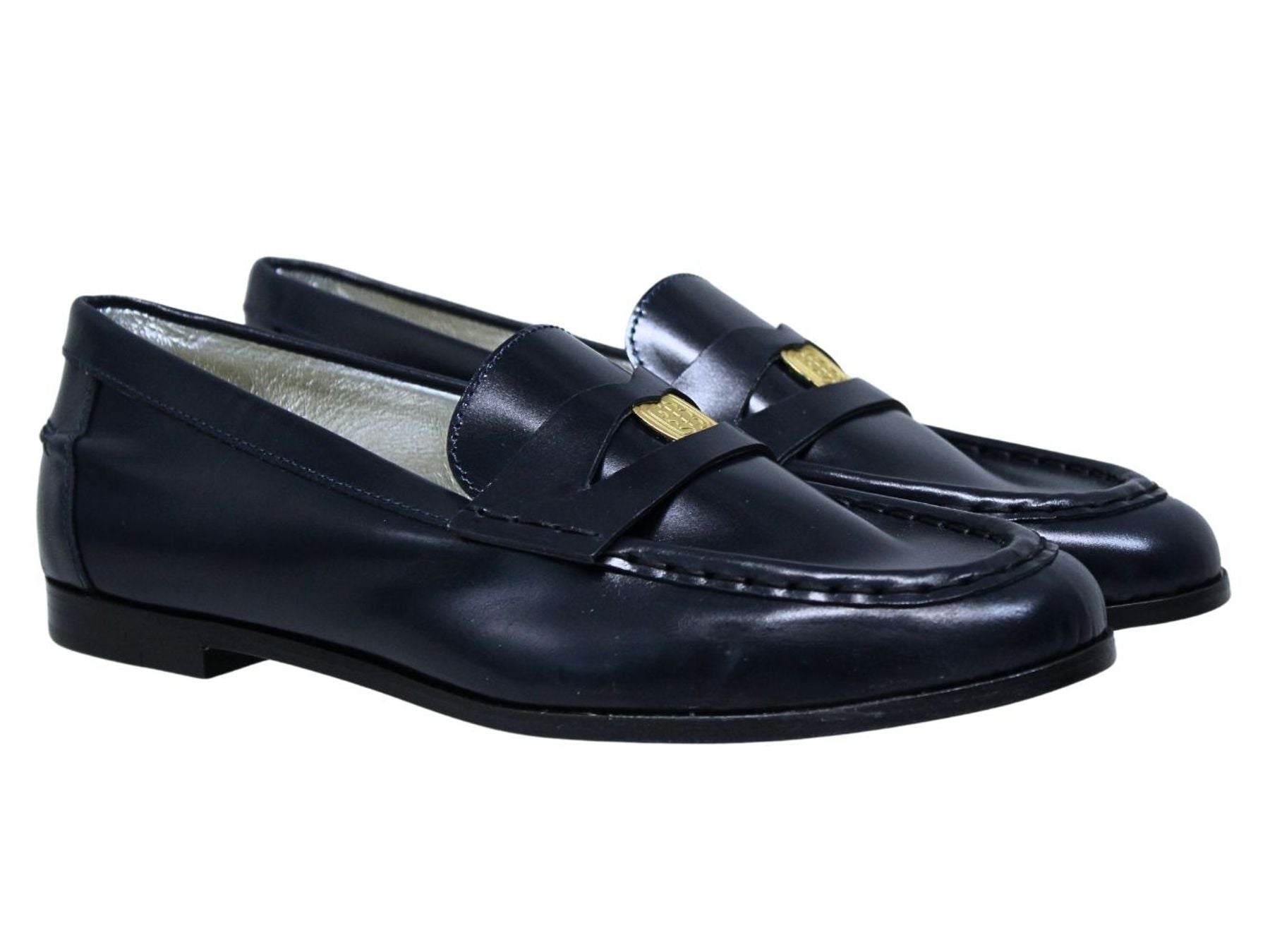 Elvire loafer in smooth midnight blue leather