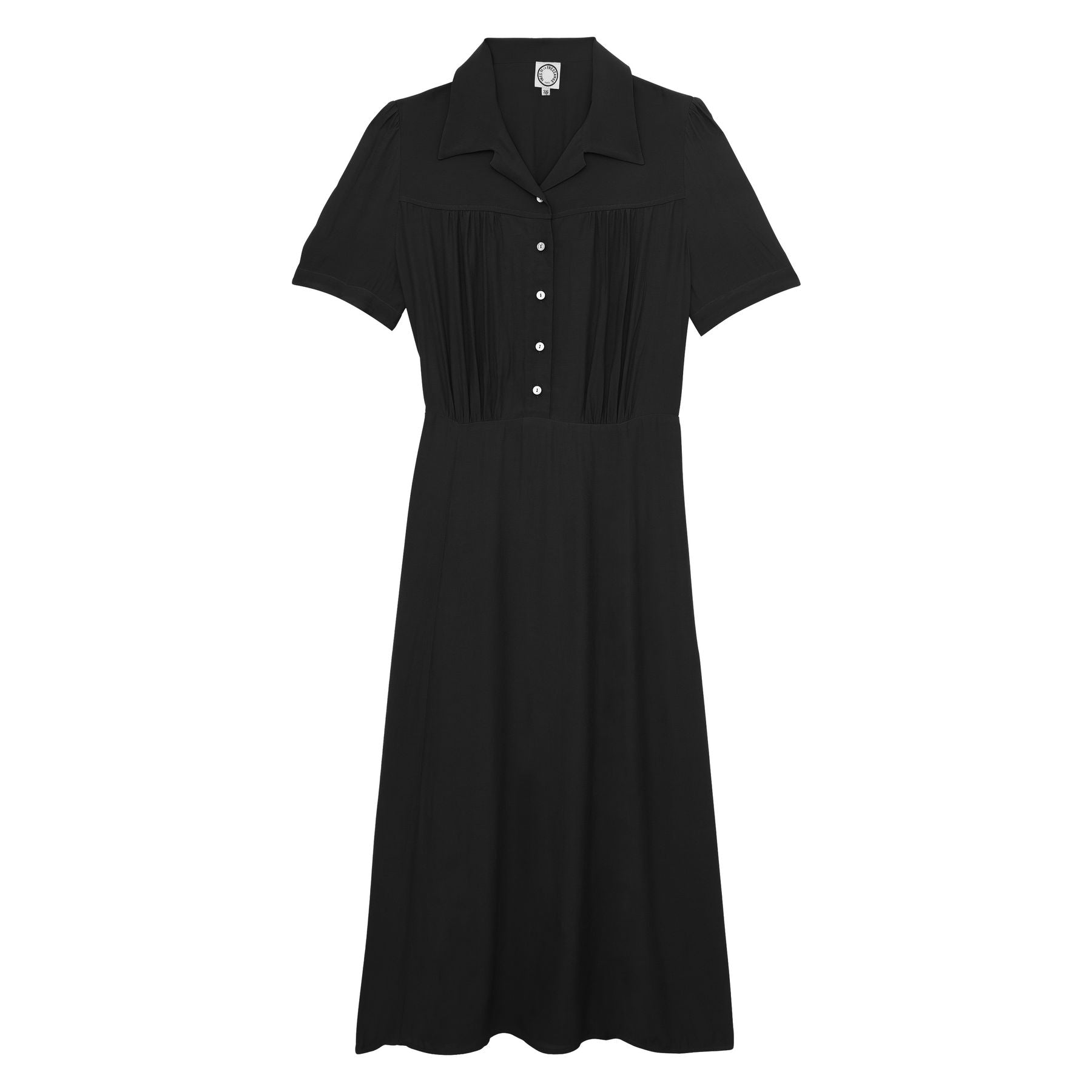 Angèle dress in black linen