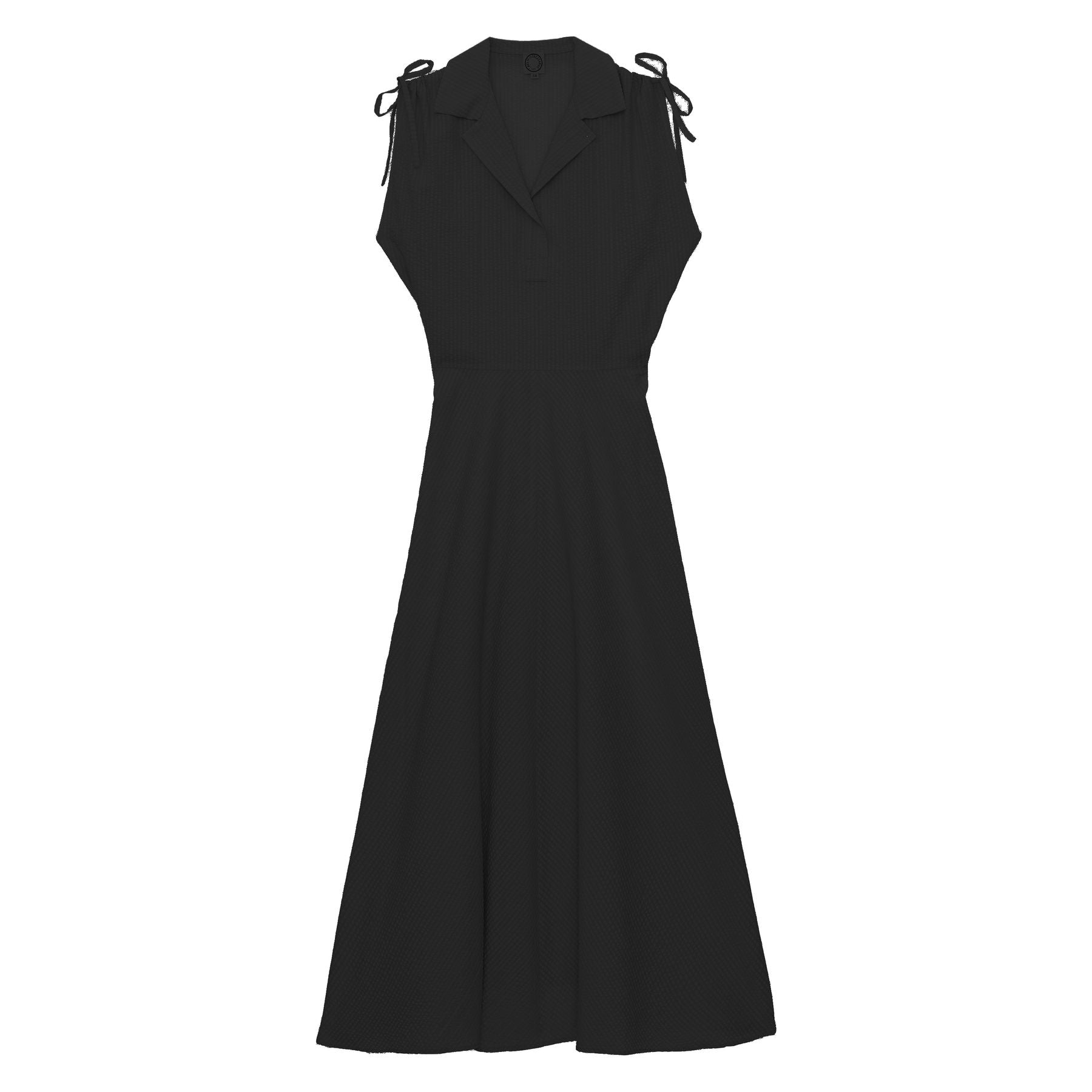 Violine fitted dress in black linen