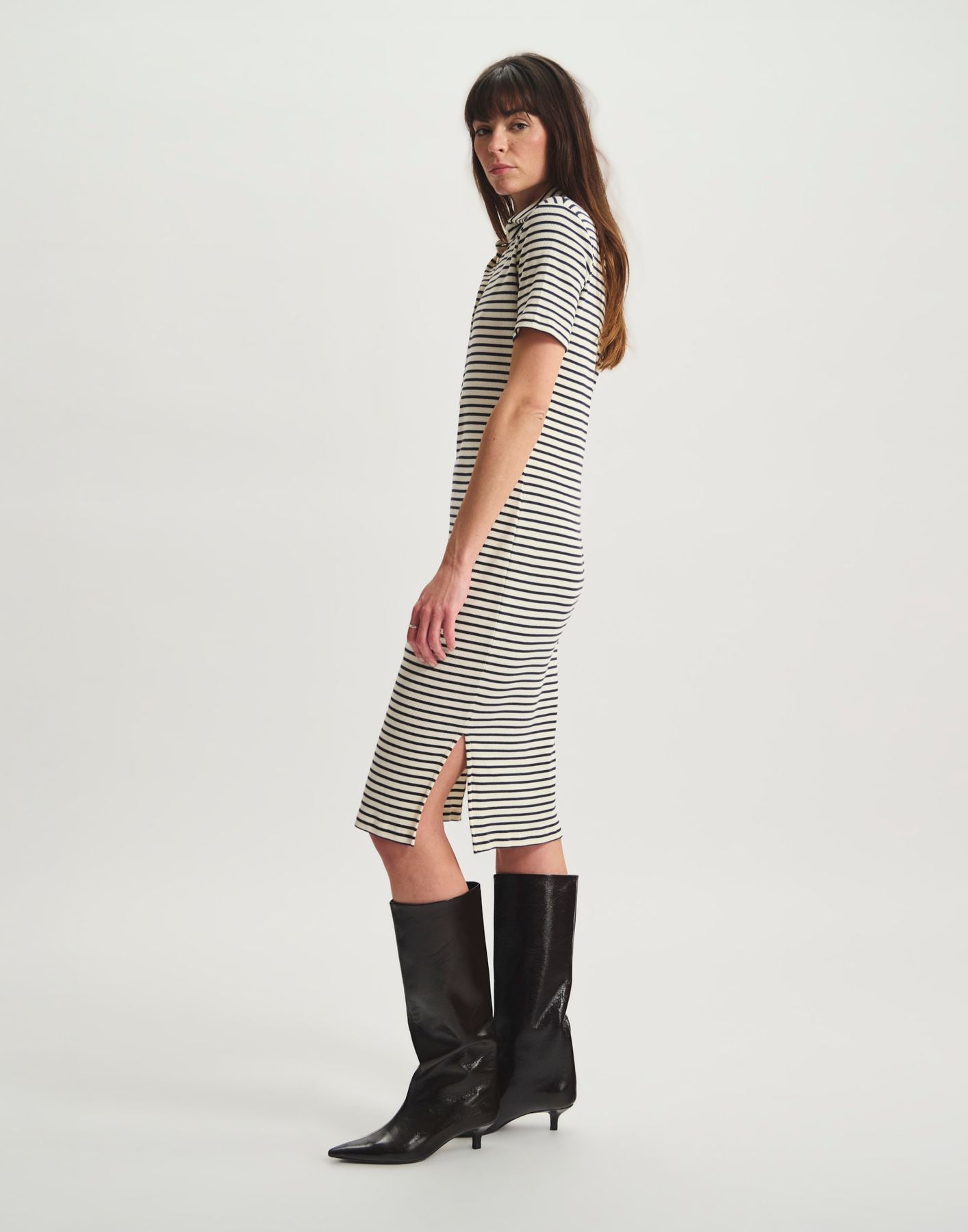 Vestido Romane de algodón orgánico azul marino