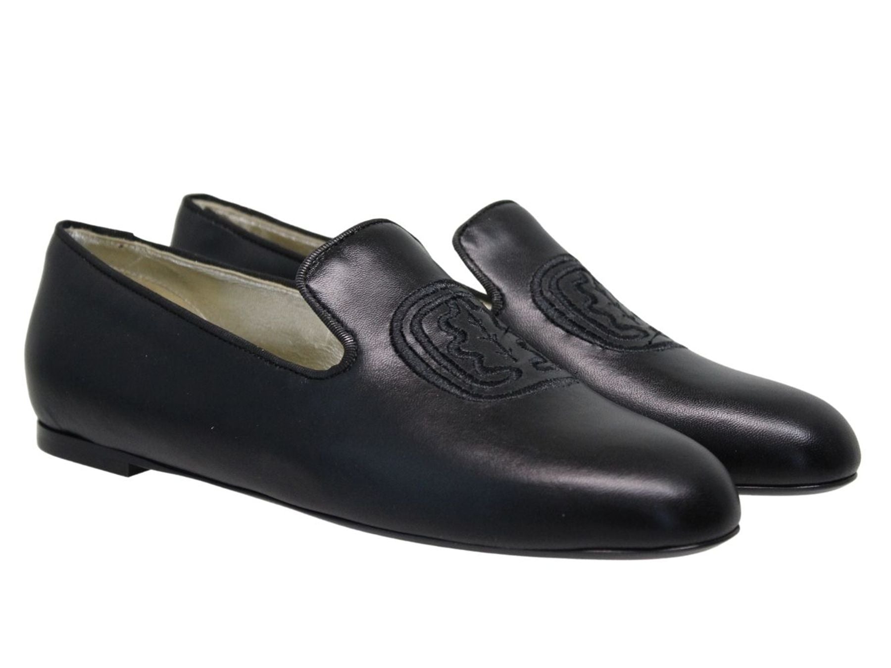 Mocassino Callie ricamato in pelle nera