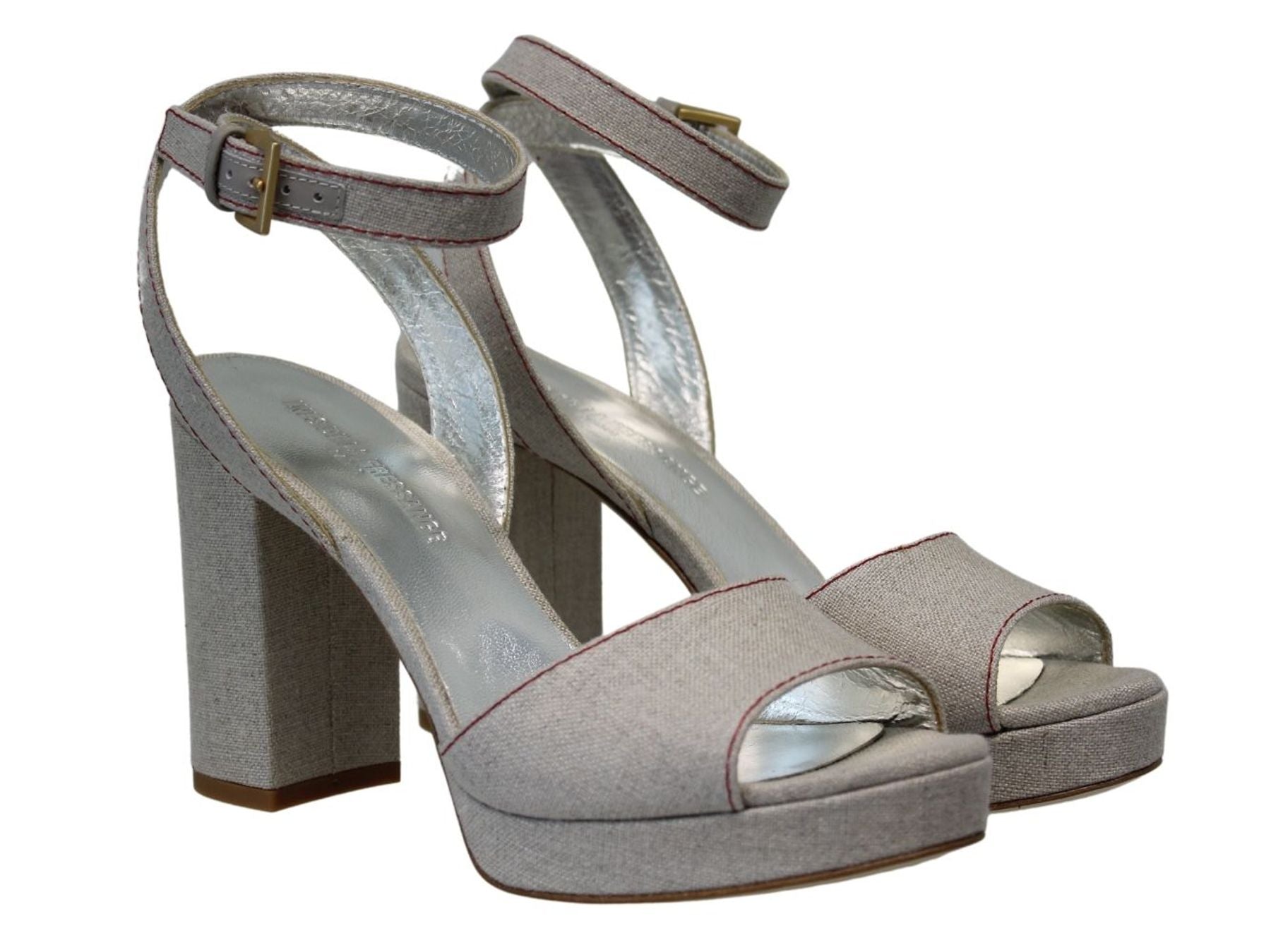 Sandali con plateau beige