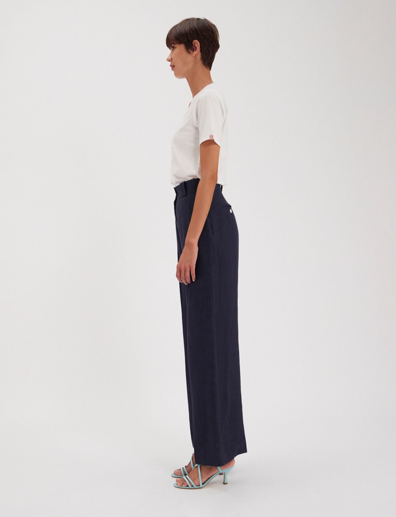 Pantaloni in lino Marlène