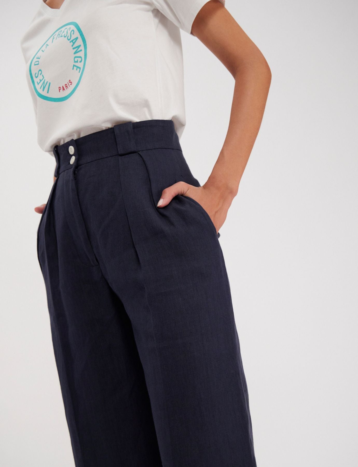 Pantaloni in lino Marlène