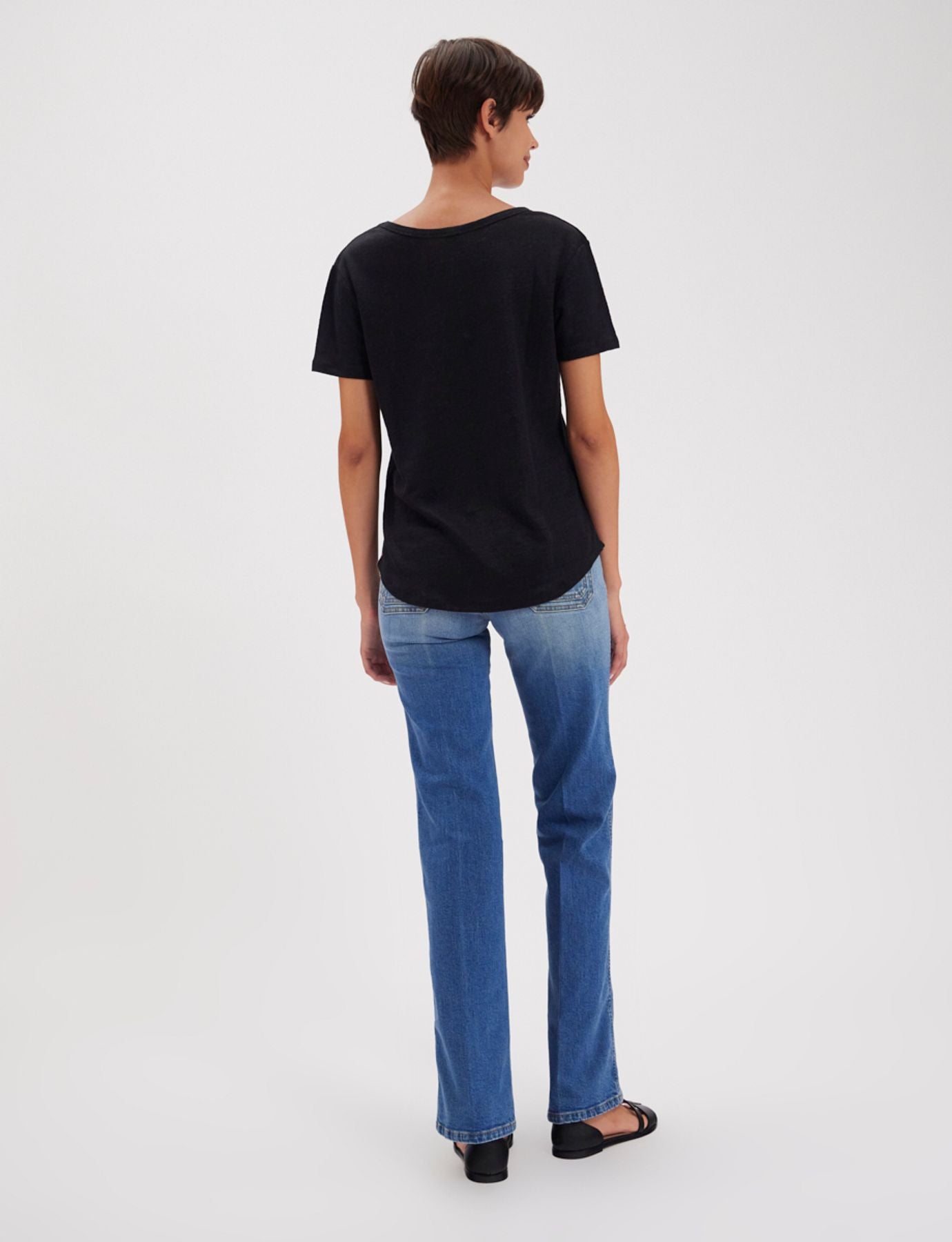 T-shirt in lino nero Lison