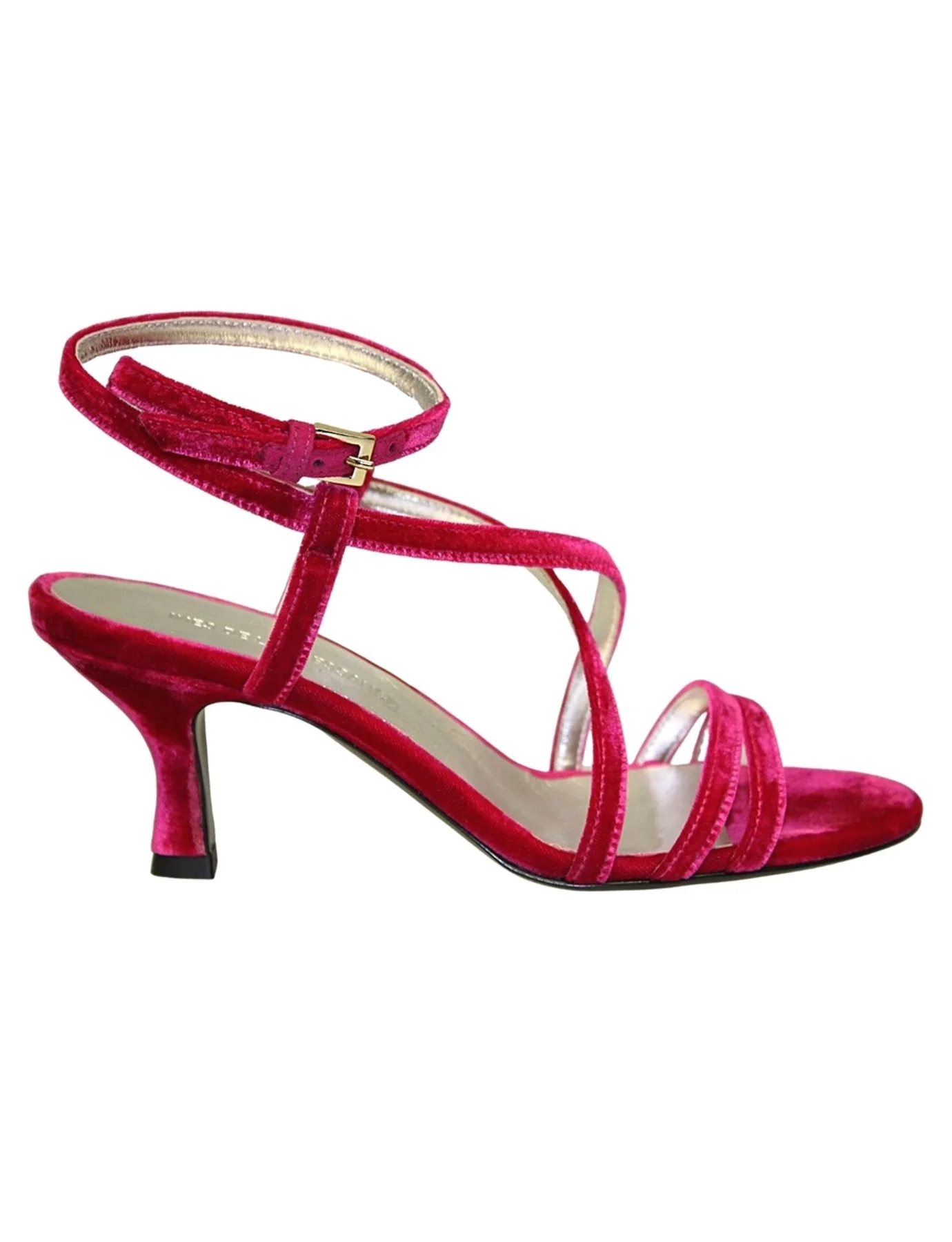 sandali di velluto rosa