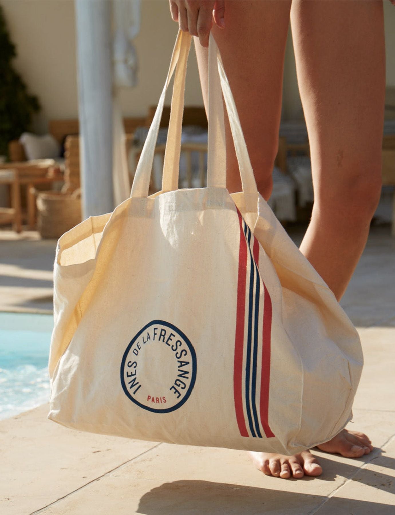Borsa tote essenziale ecru L