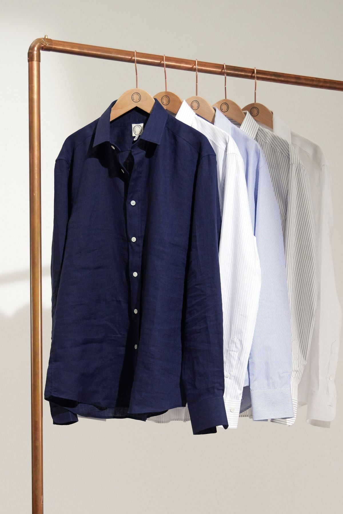 camicia uomo-bianco-olivier-blu a righe