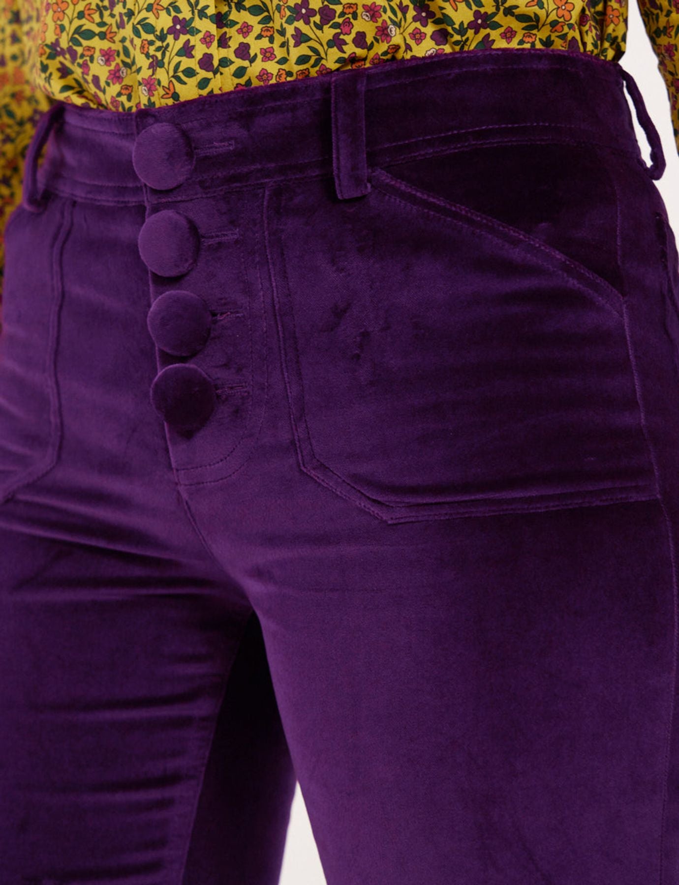 pantaloni viola in feltro