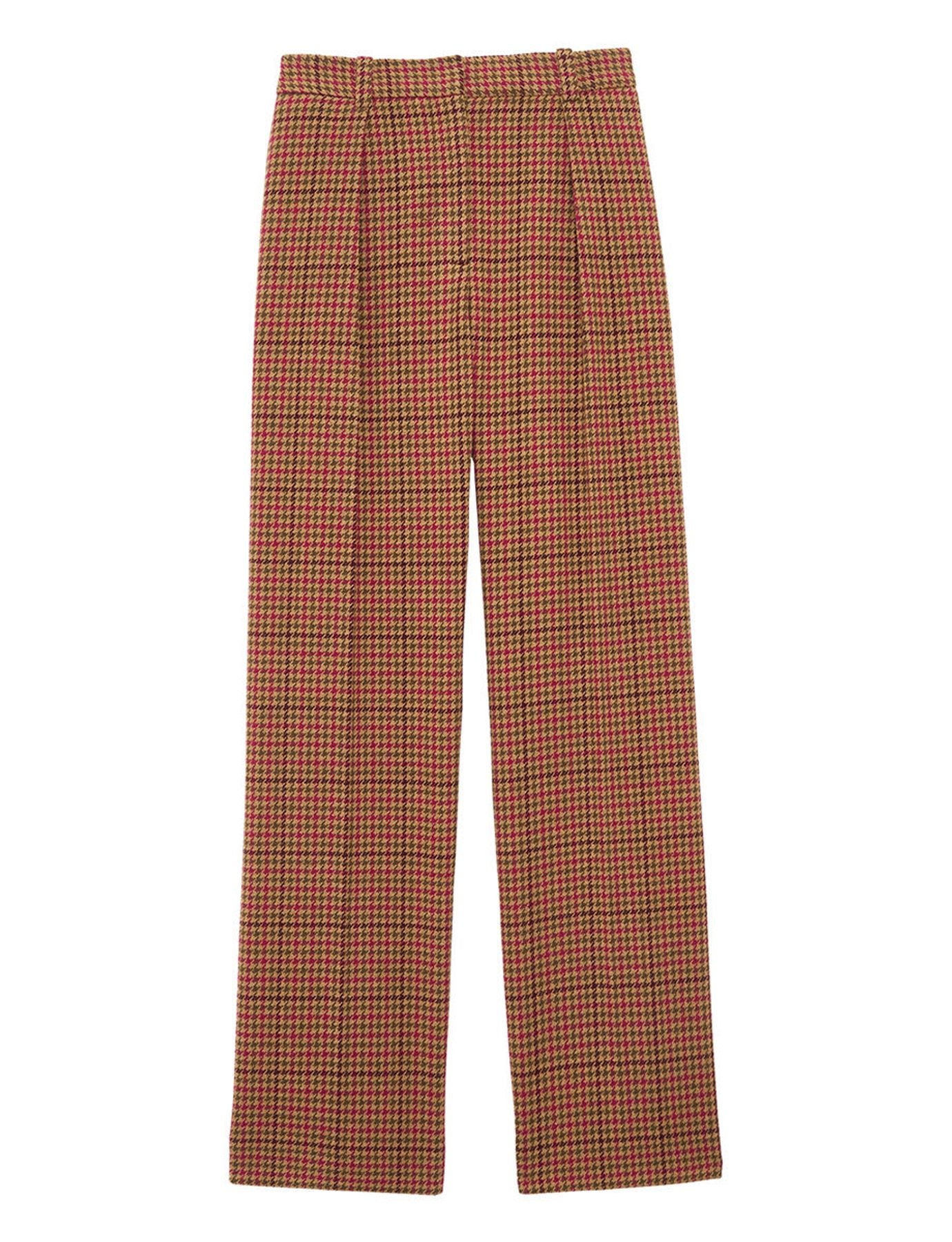 pantaloni in lana di pied-de-poule