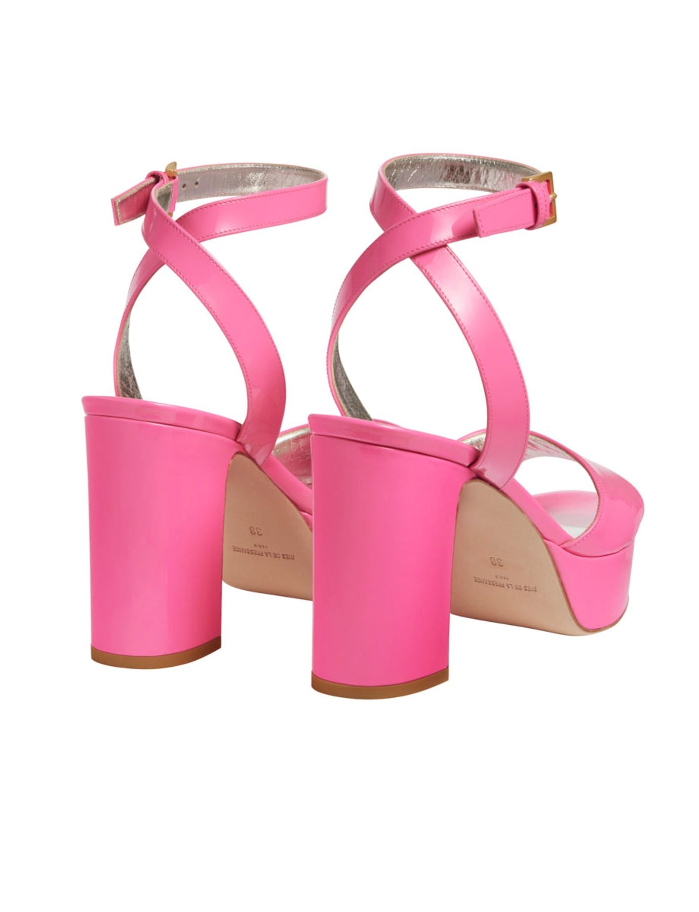 sandalo con plateau rosa-verde