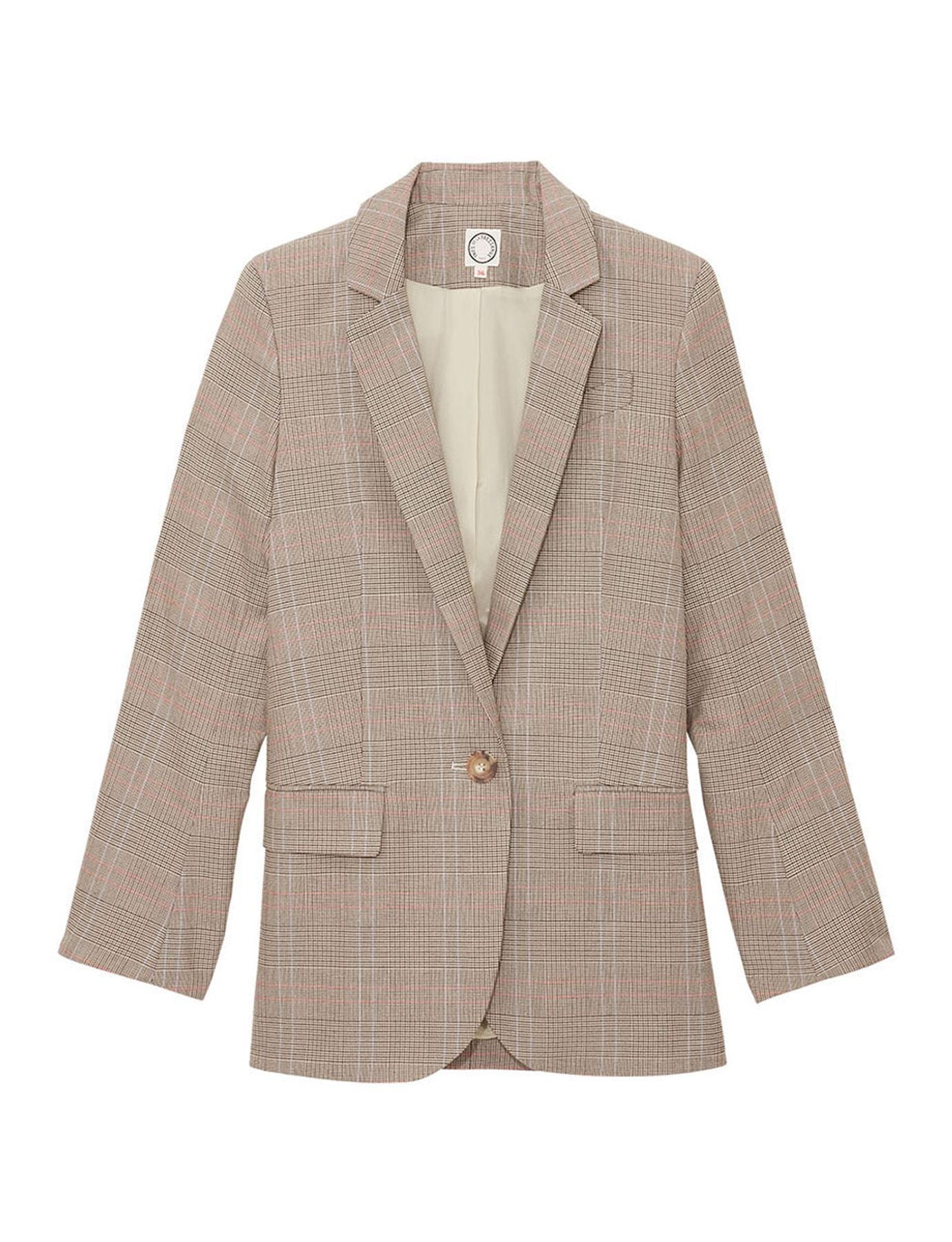 giacca marrone-cotone-checkered