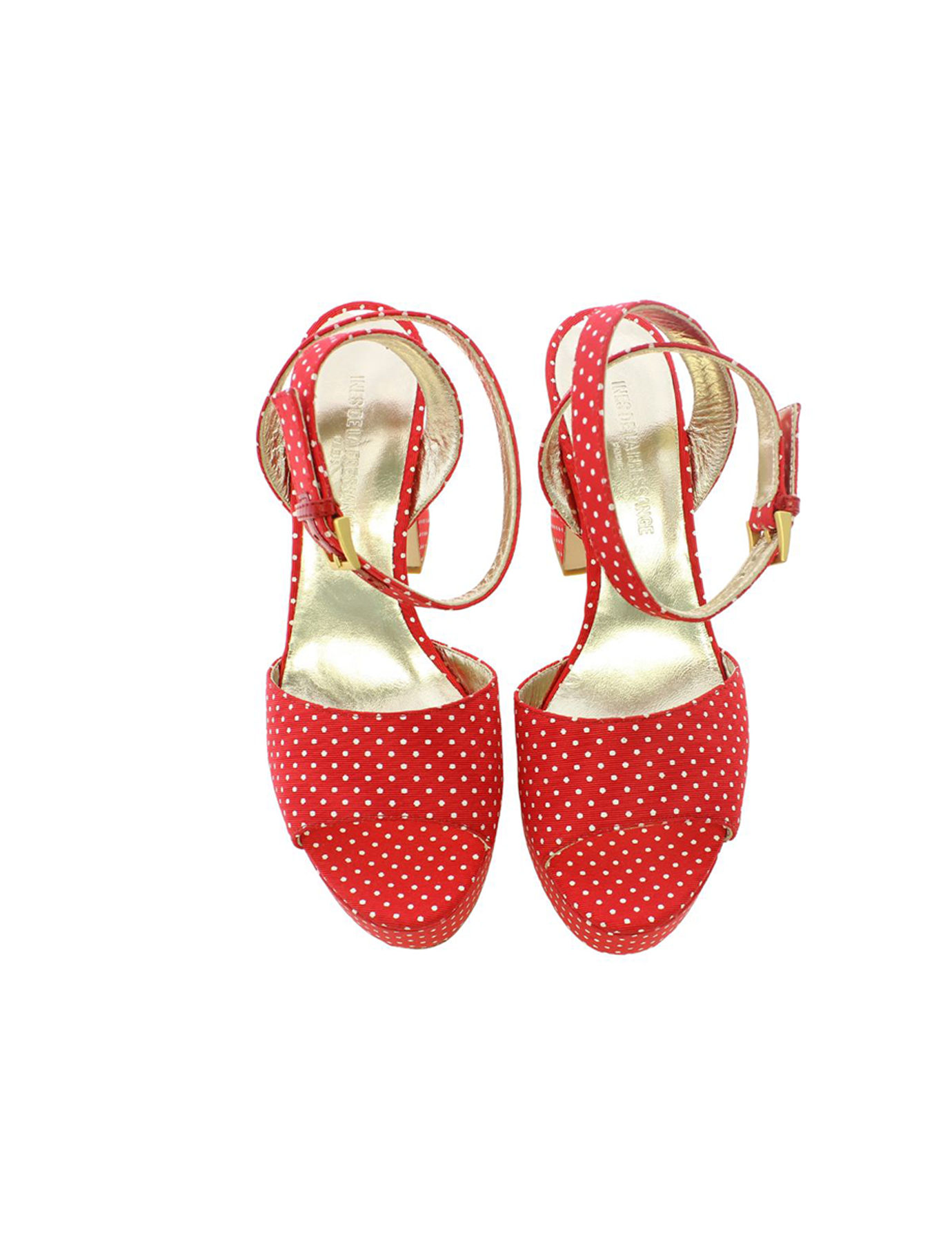 sandali con piattaforma rossa