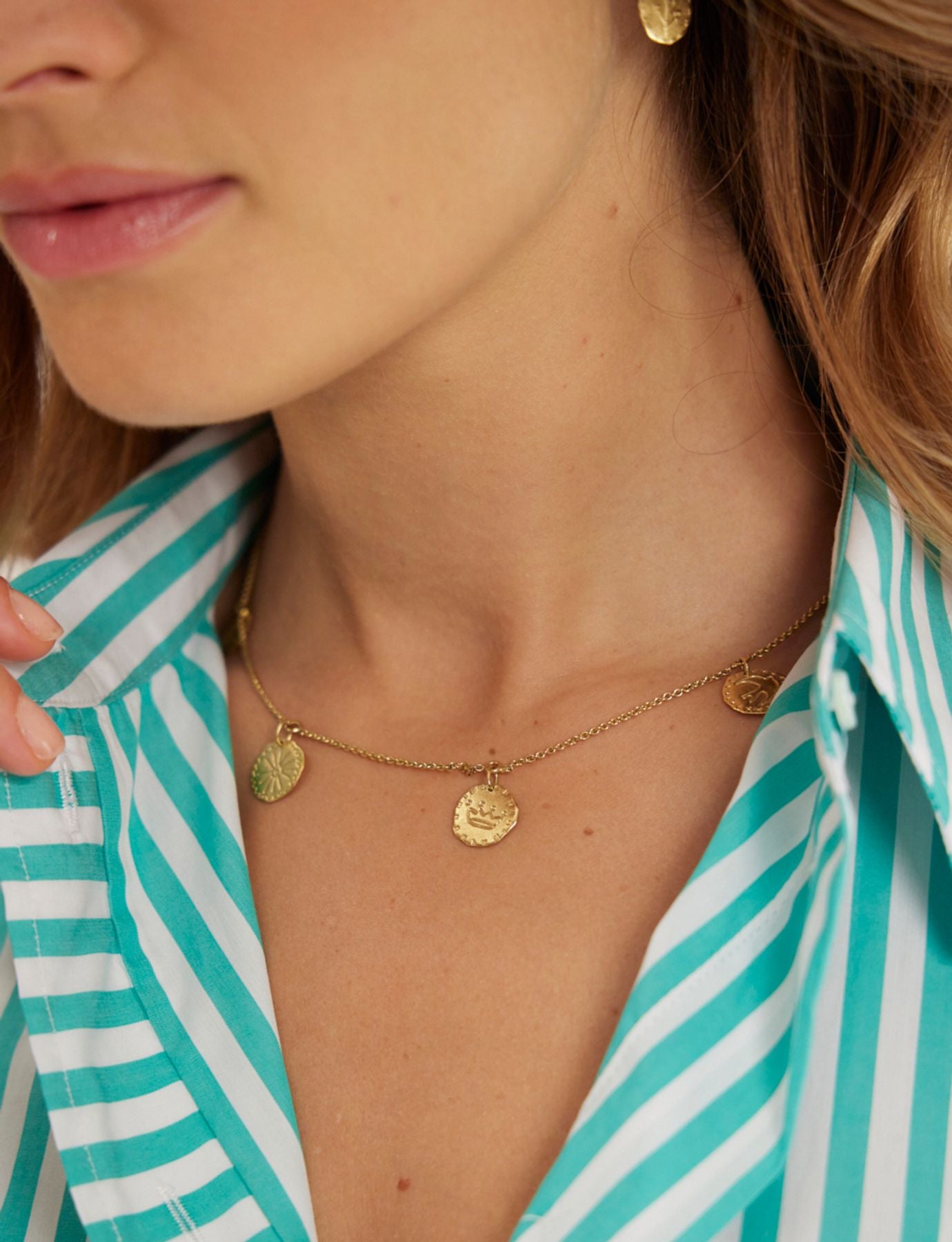 Collana placcato oro con 4 motivi Lutèce