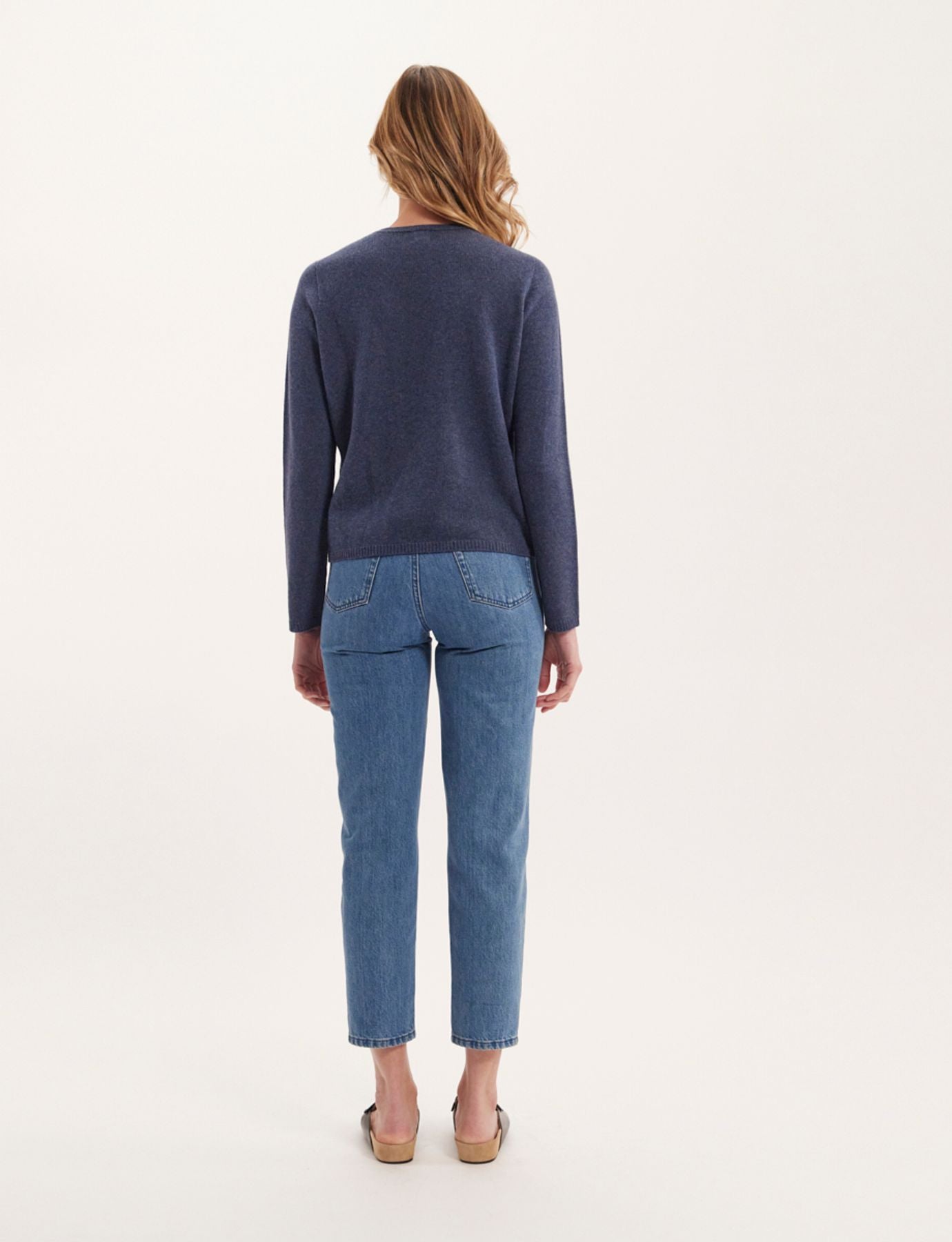 Maglia Angelina denim blu in lana e cashmere