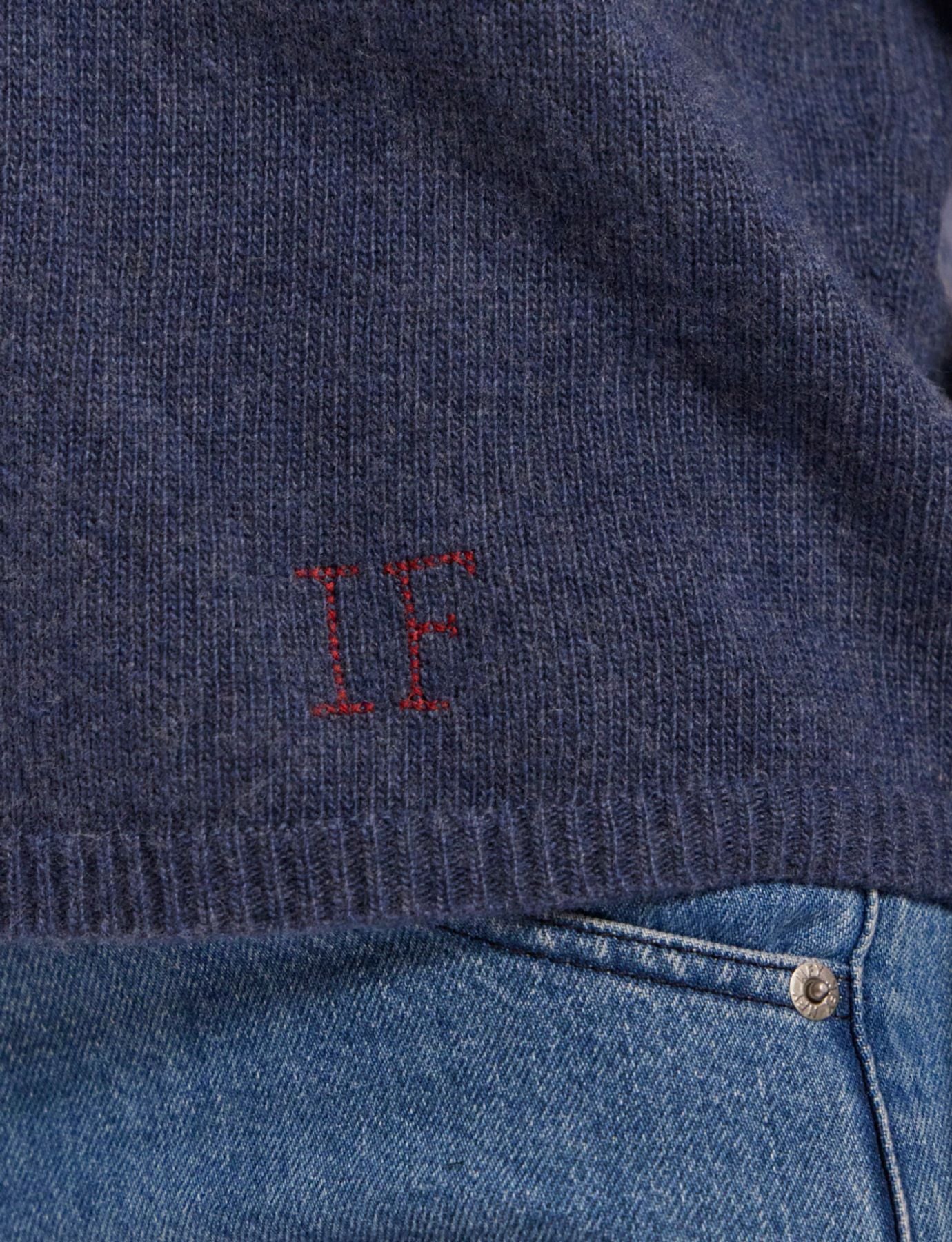 Maglia Angelina denim blu in lana e cashmere