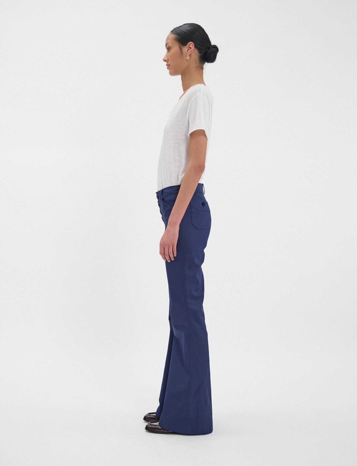 Pantaloni Charlotte in cotone blu scuro