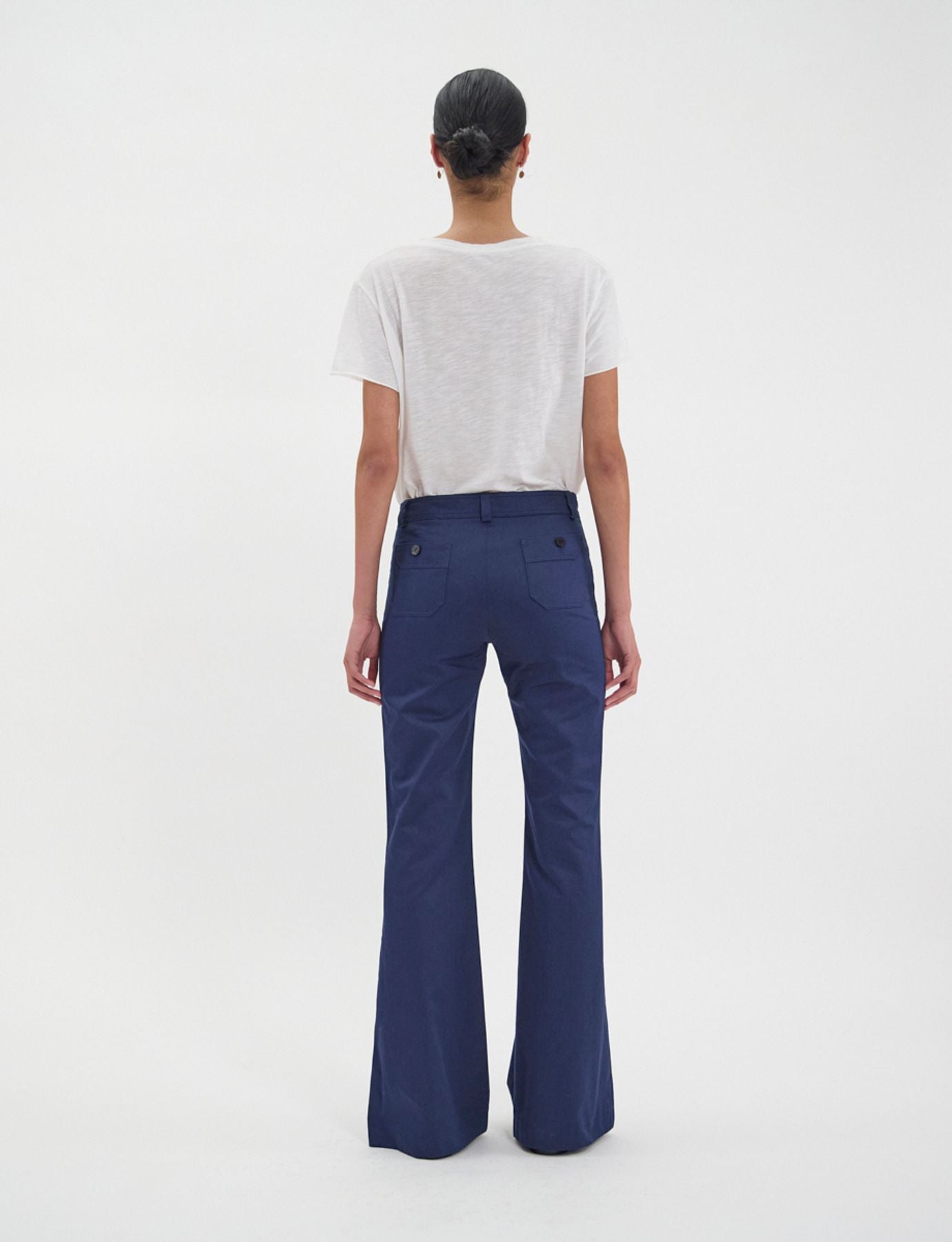 Pantaloni Charlotte in cotone blu scuro