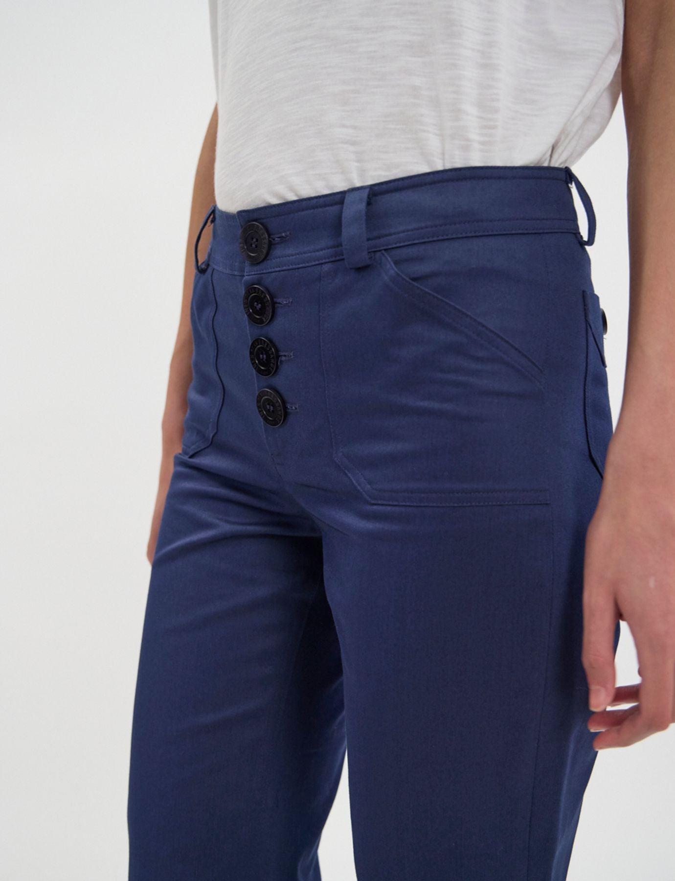 Pantaloni Charlotte in cotone blu scuro