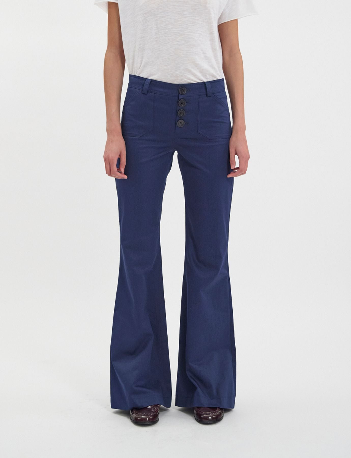 Pantaloni Charlotte in cotone blu scuro
