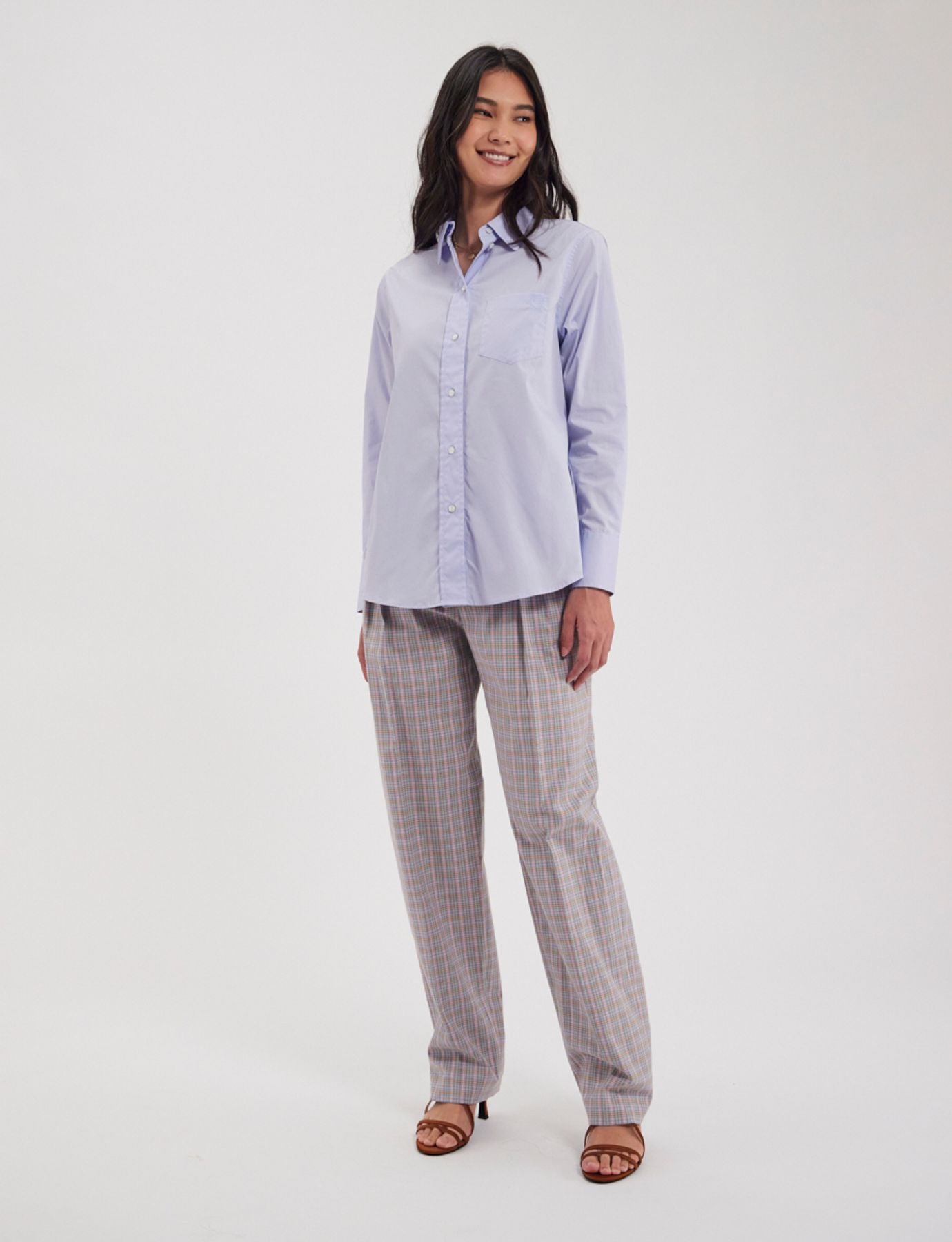 Camicia Maureen in cotone azzurro