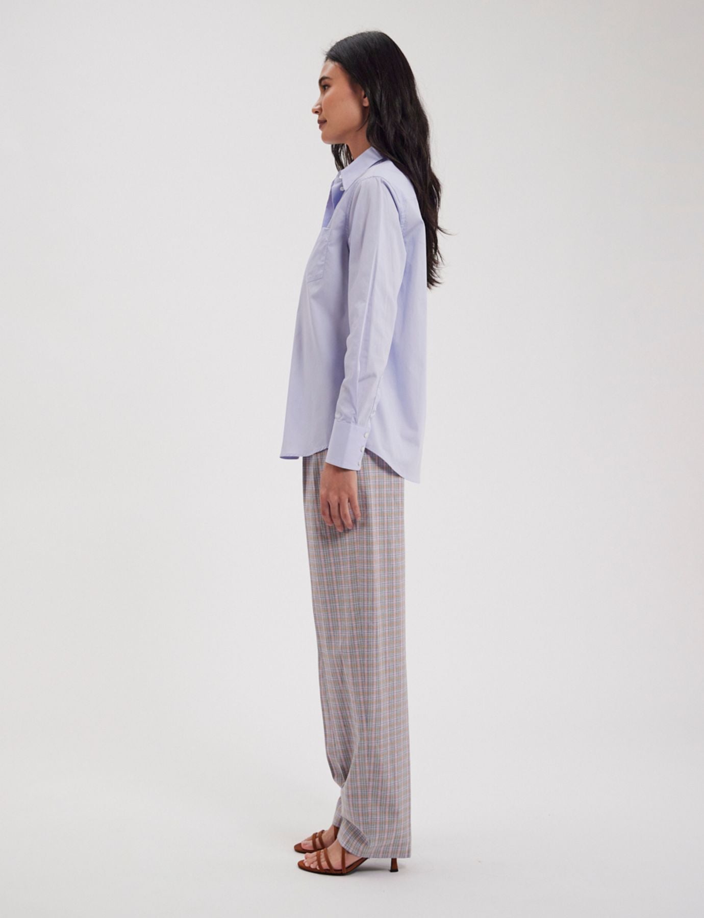 Camicia Maureen in cotone azzurro