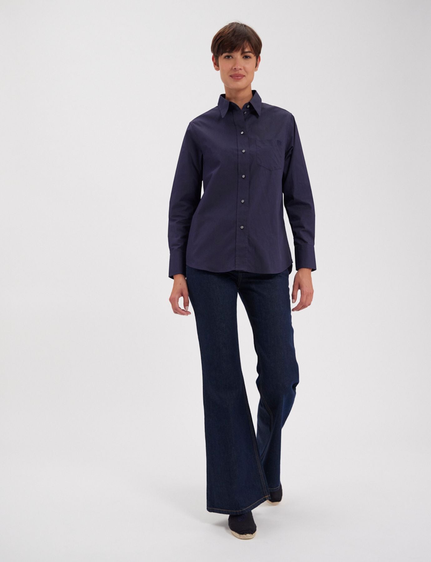 Camicia Maureen in cotone blu scuro