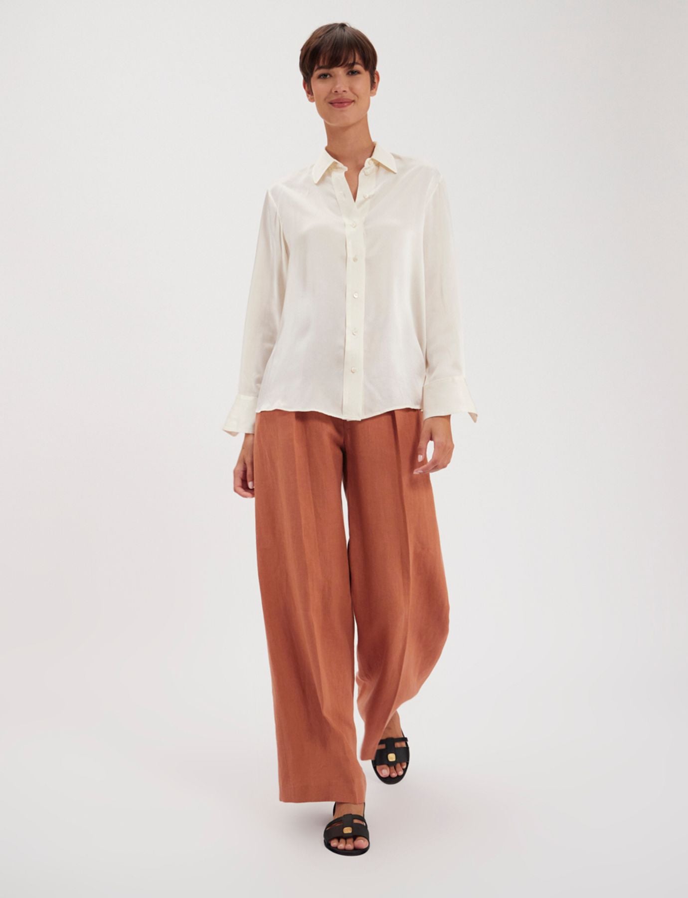 Camicia di seta Maureen ecrue
