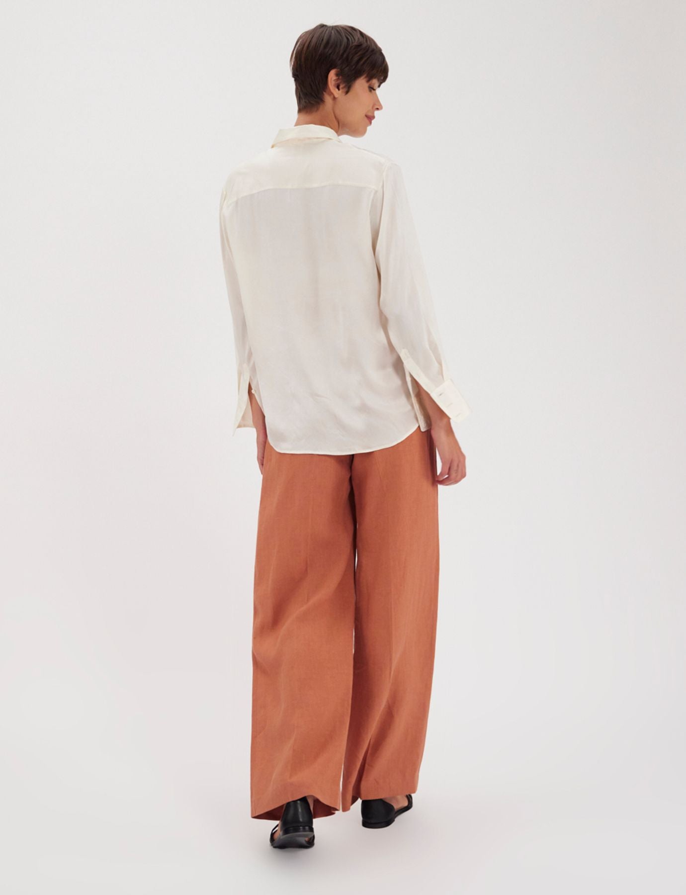 Camicia di seta Maureen ecrue