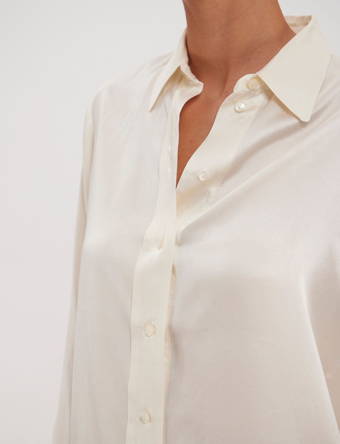 Camicia di seta Maureen ecrue