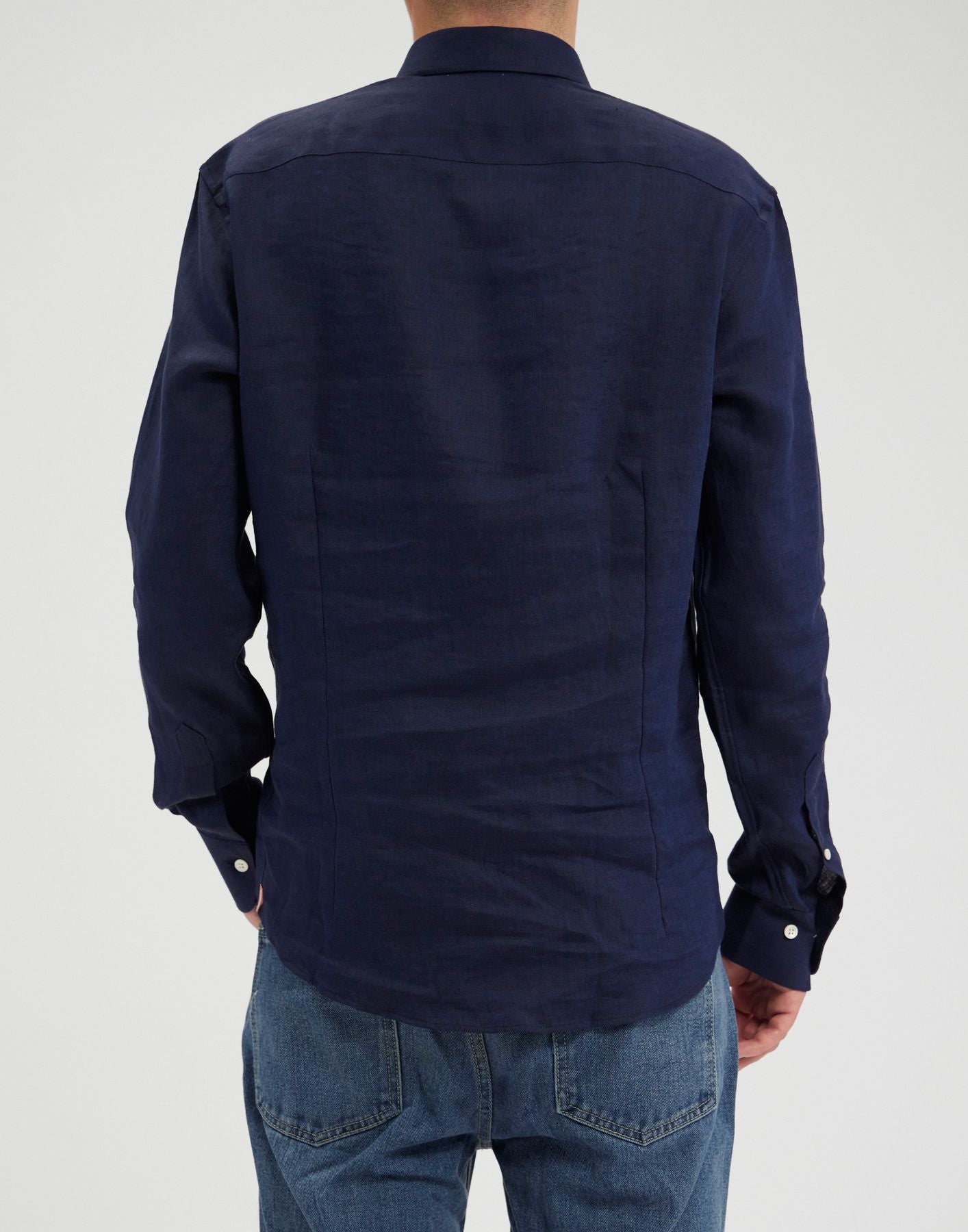 camicia-per-uomini-olivier-in-lino-blu-navy